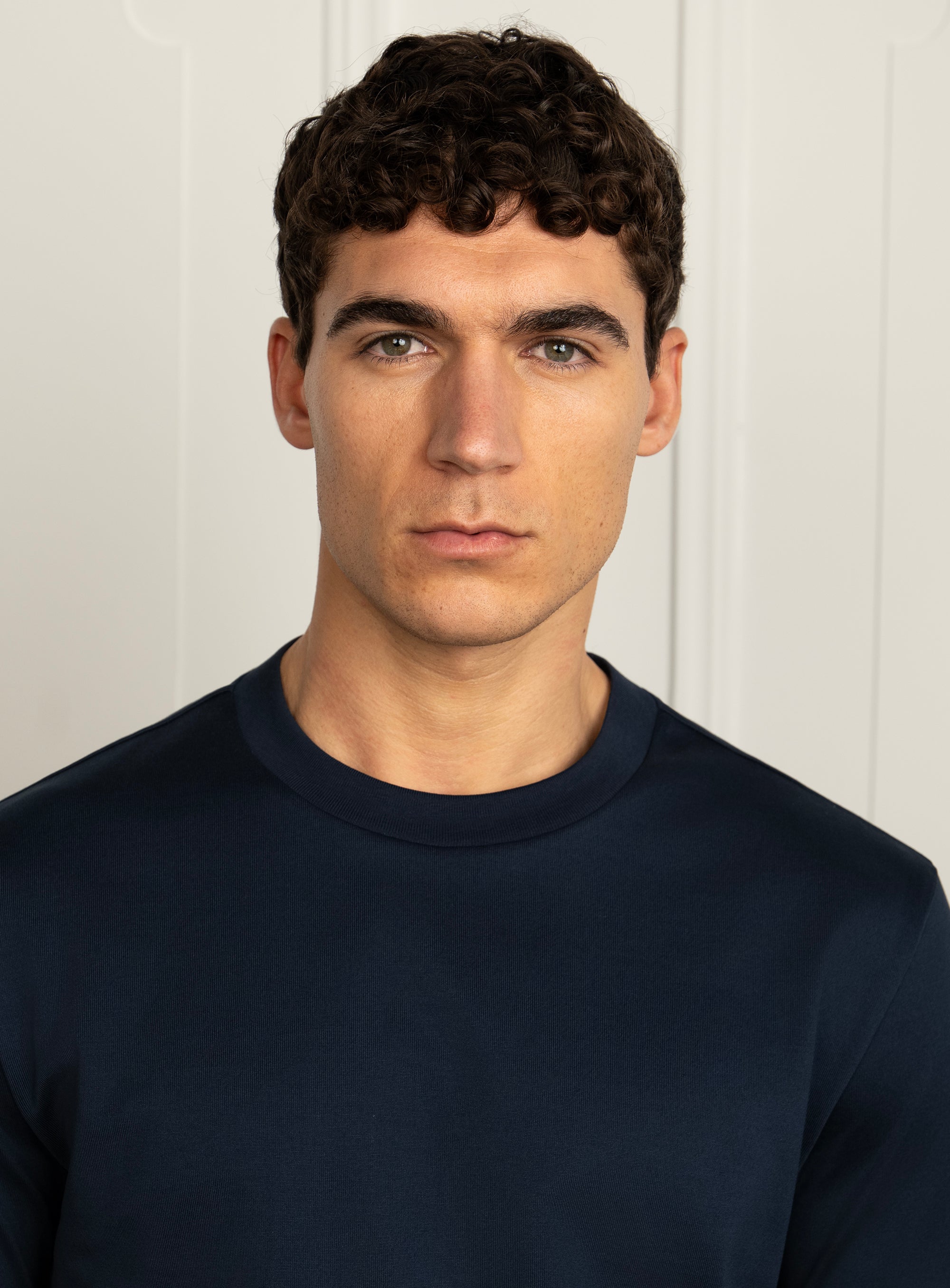 Girolamo Mercerised Cotton Navy T-Shirt