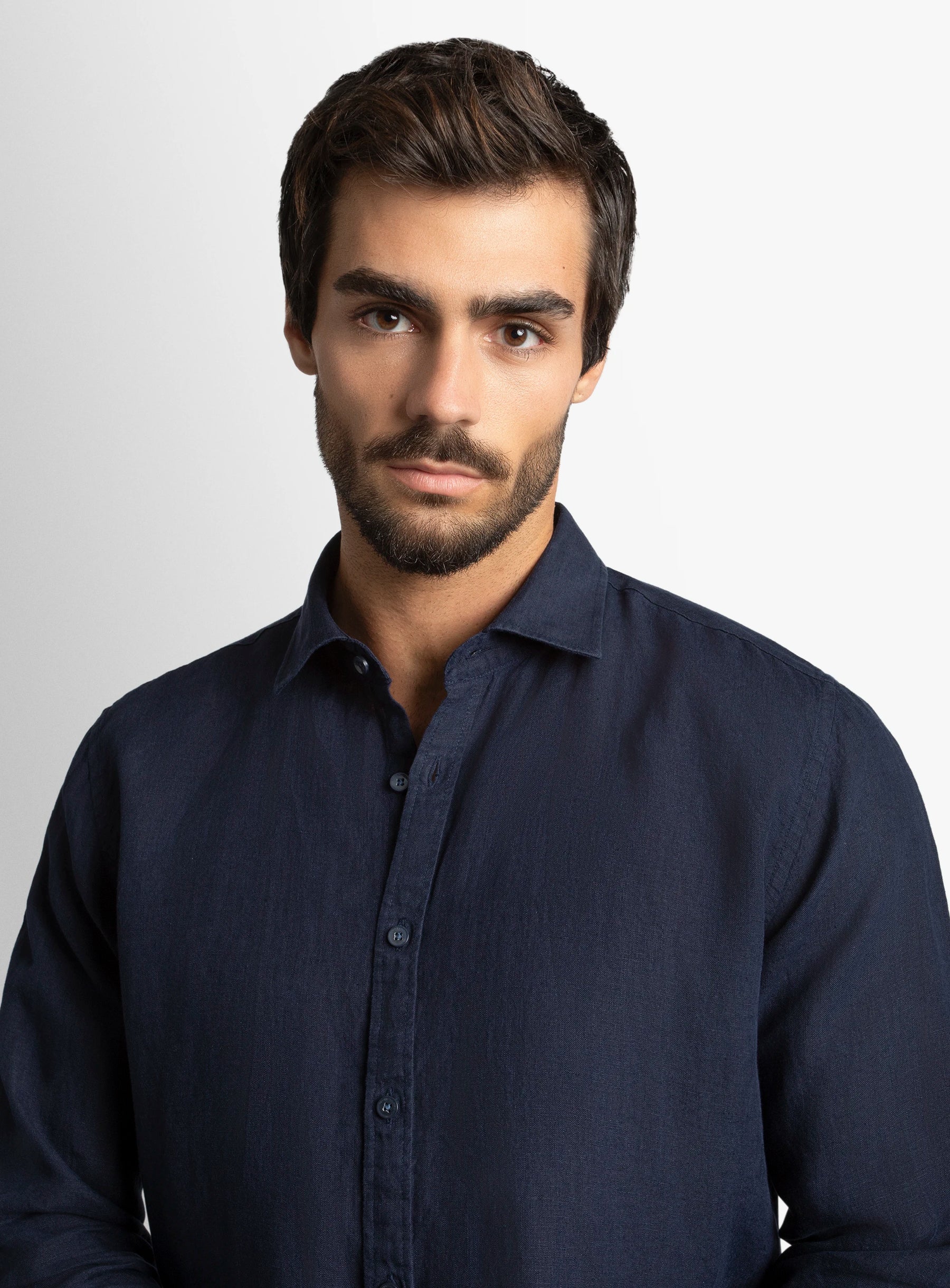 Verano Navy Linen Shirt