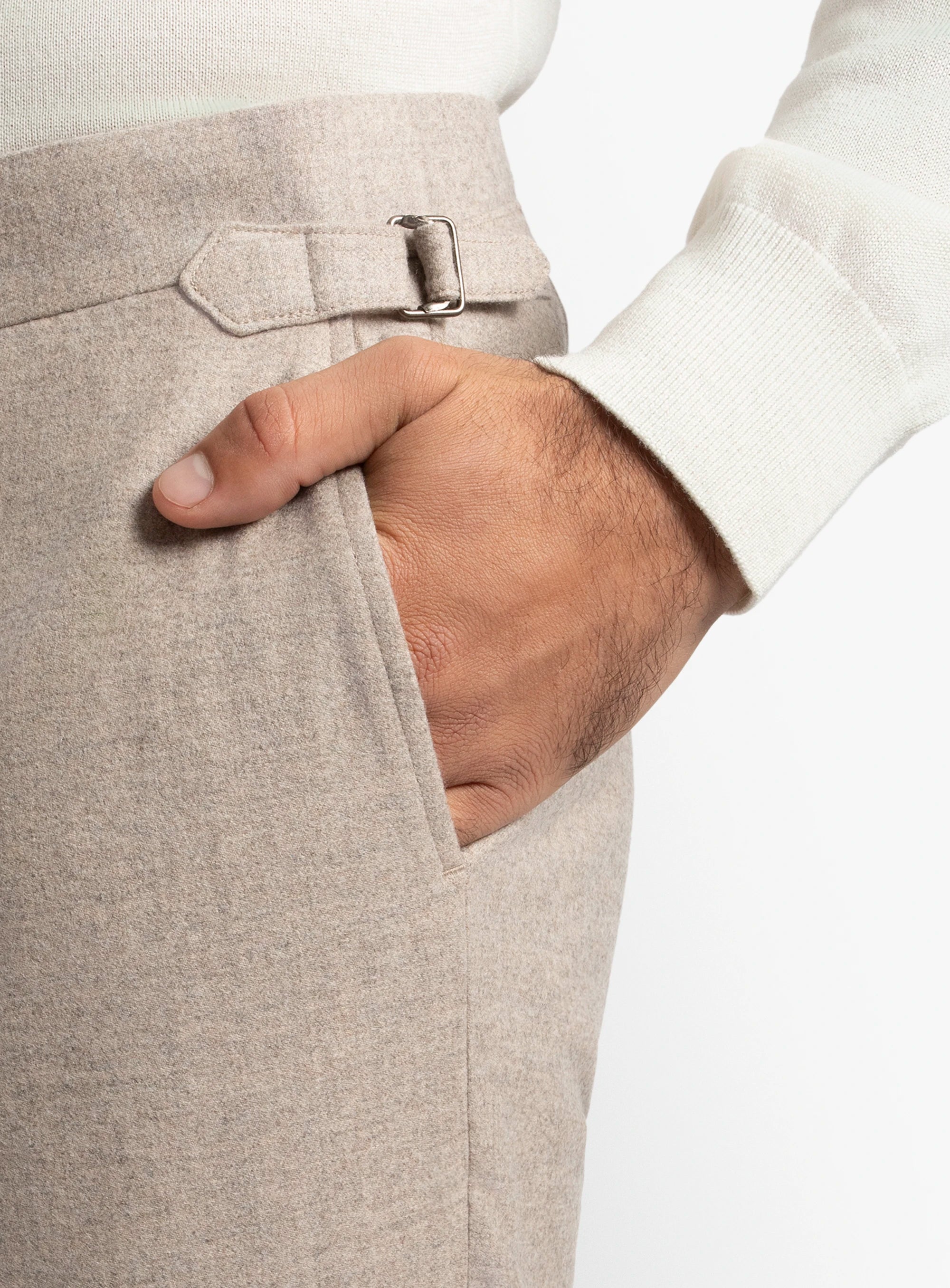 Argenta Flannel Fawn Trousers