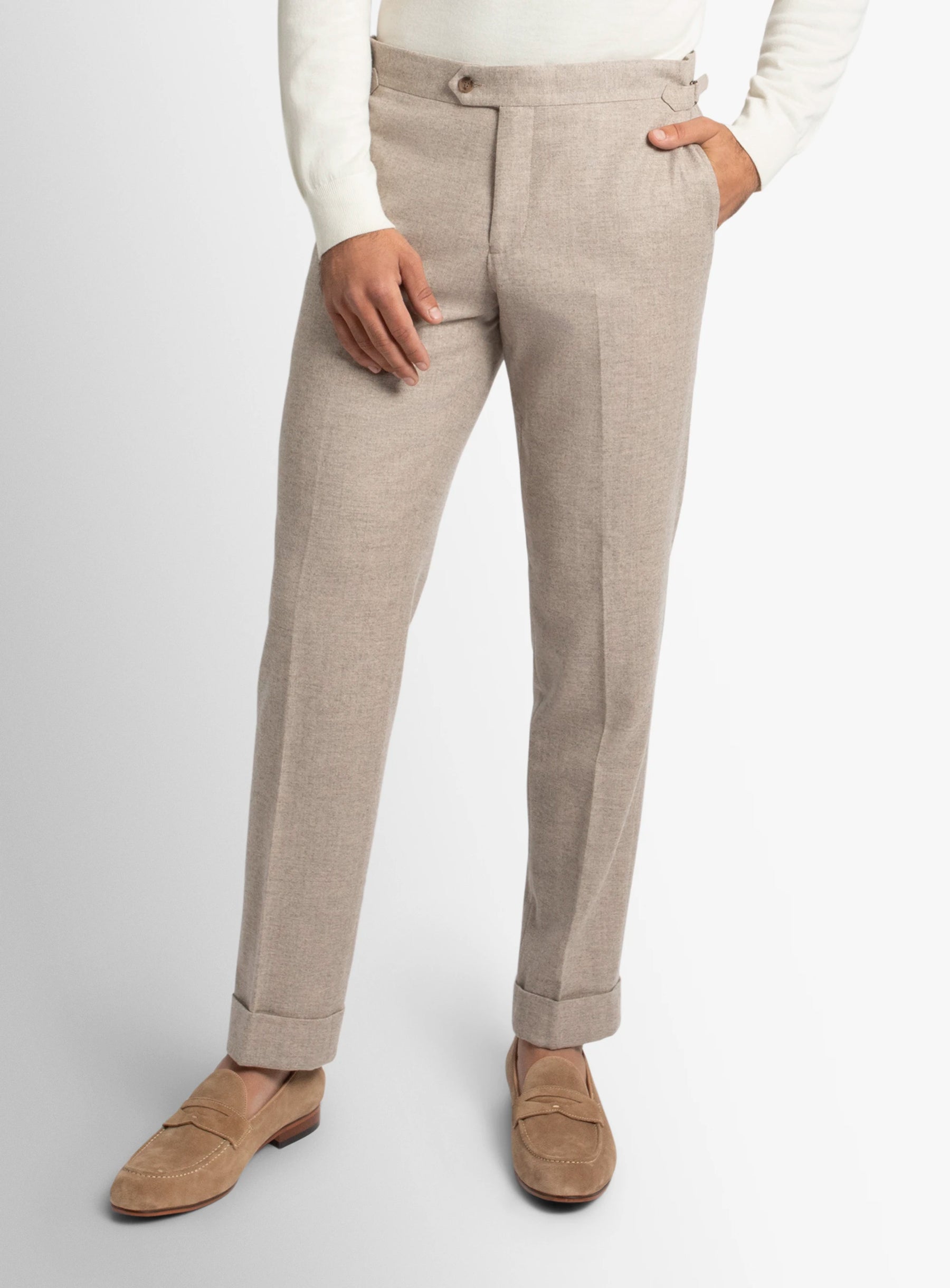 Argenta Flannel Fawn Trousers