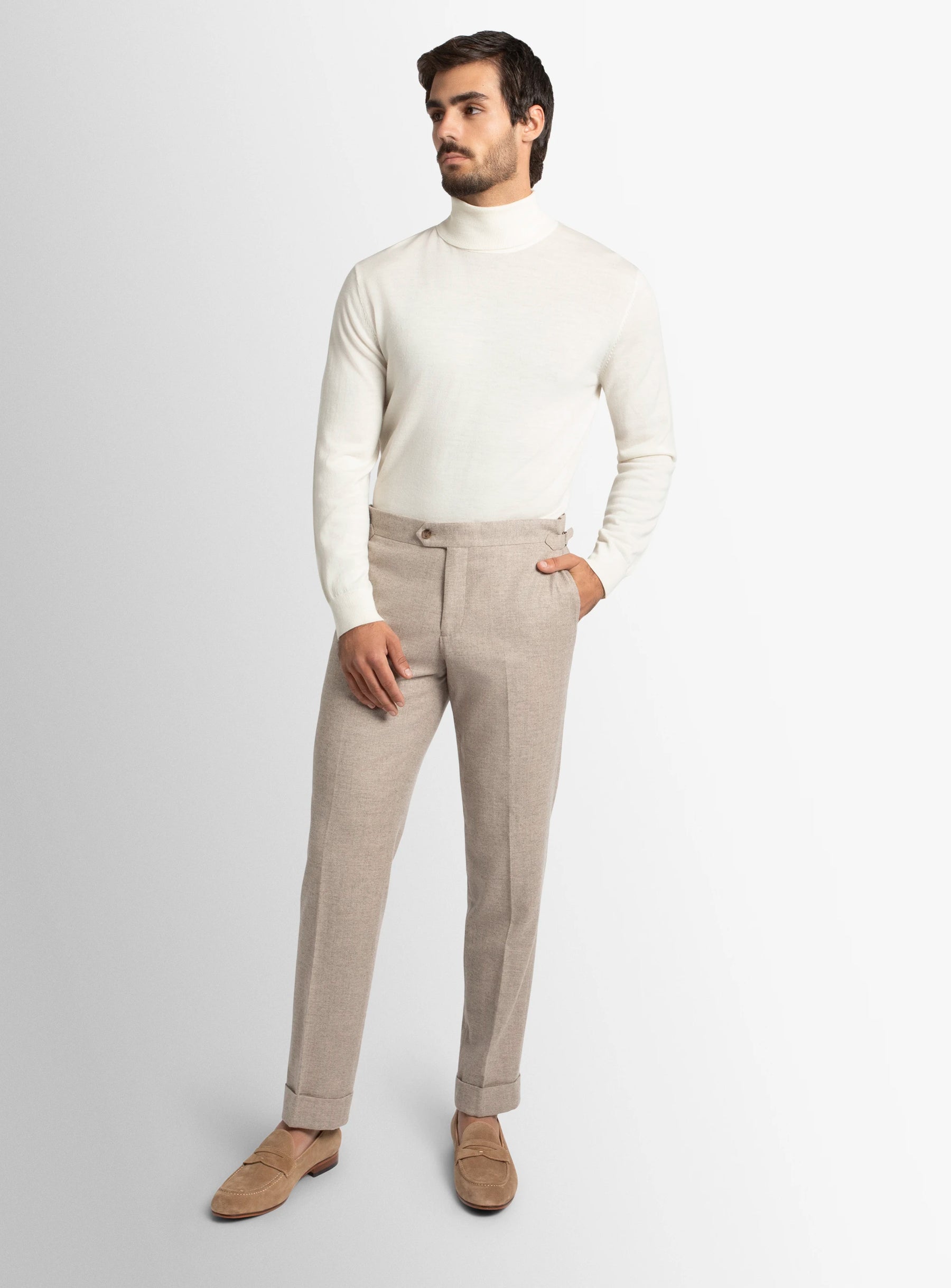 Argenta Flannel Fawn Trousers