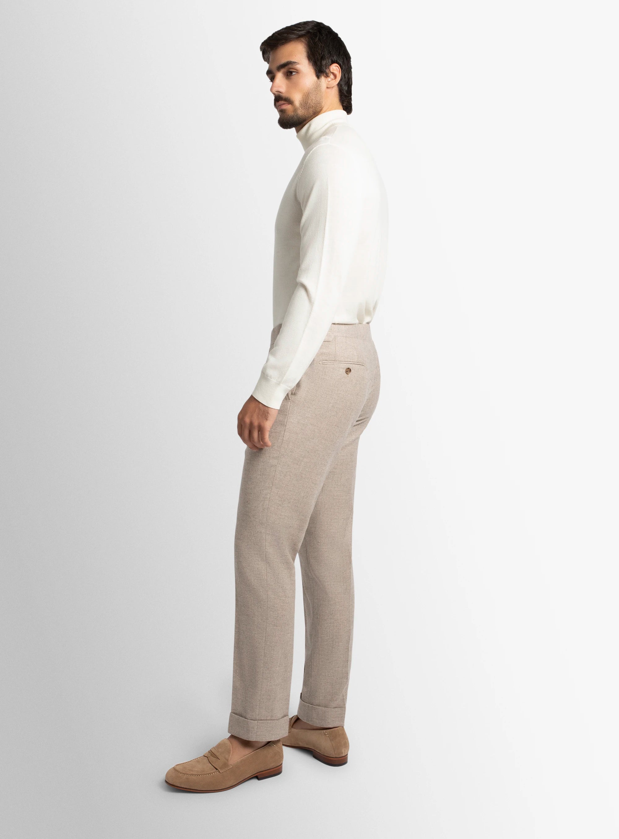 Argenta Flannel Fawn Trousers