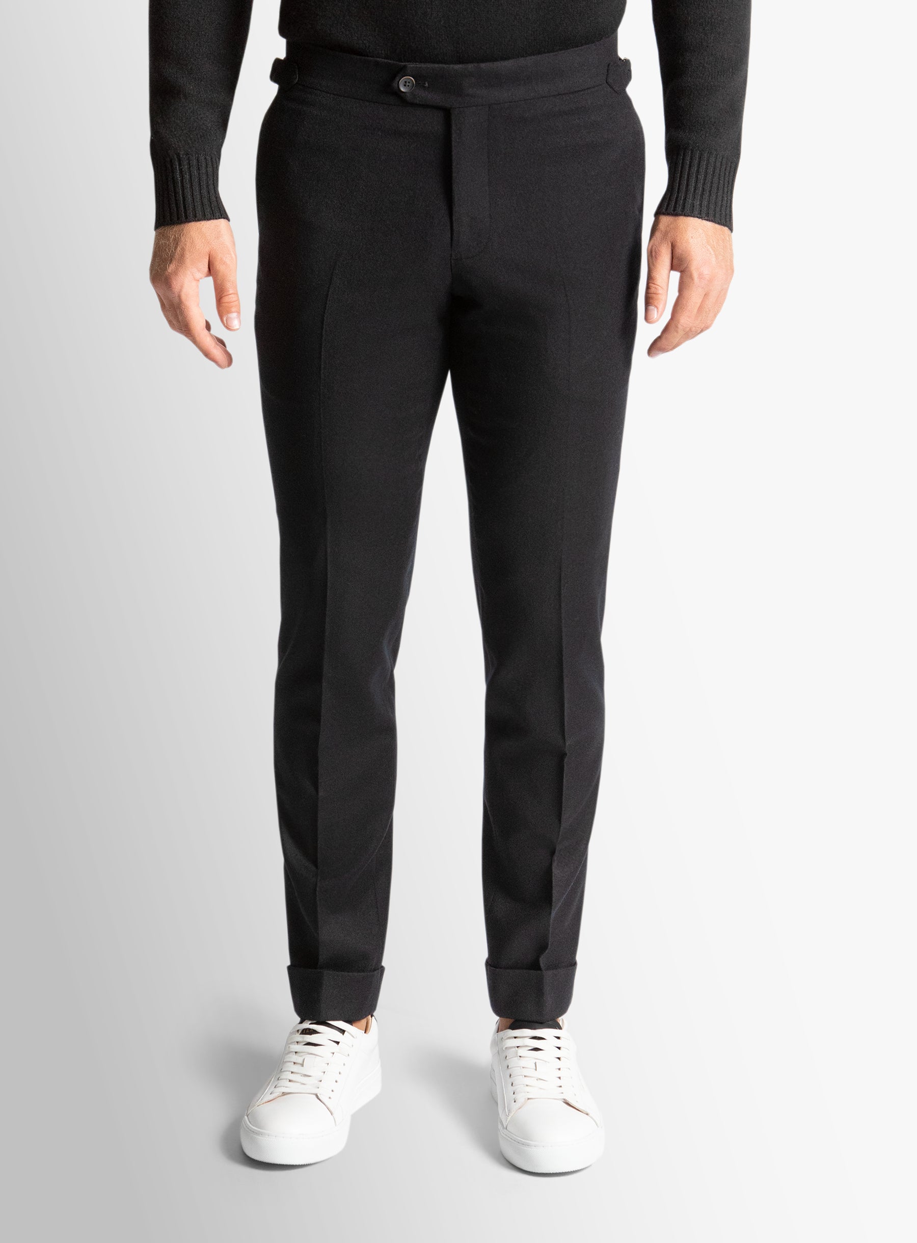 Argenta Flannel Black Trousers