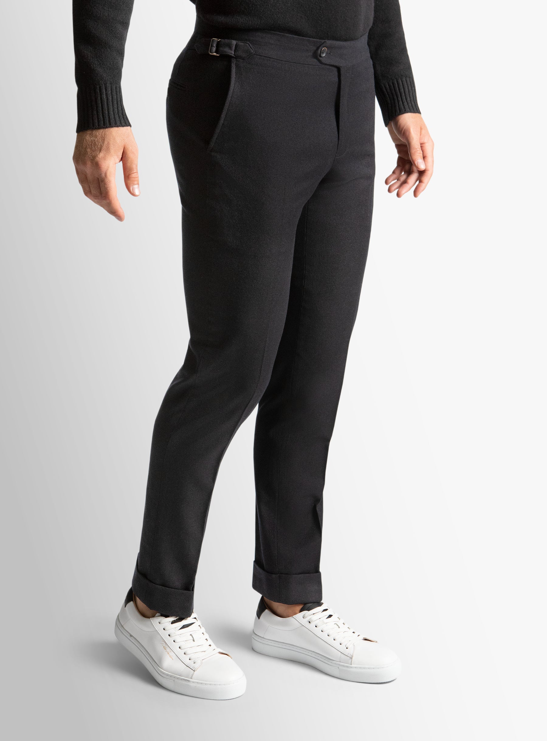 Argenta Flannel Black Trousers