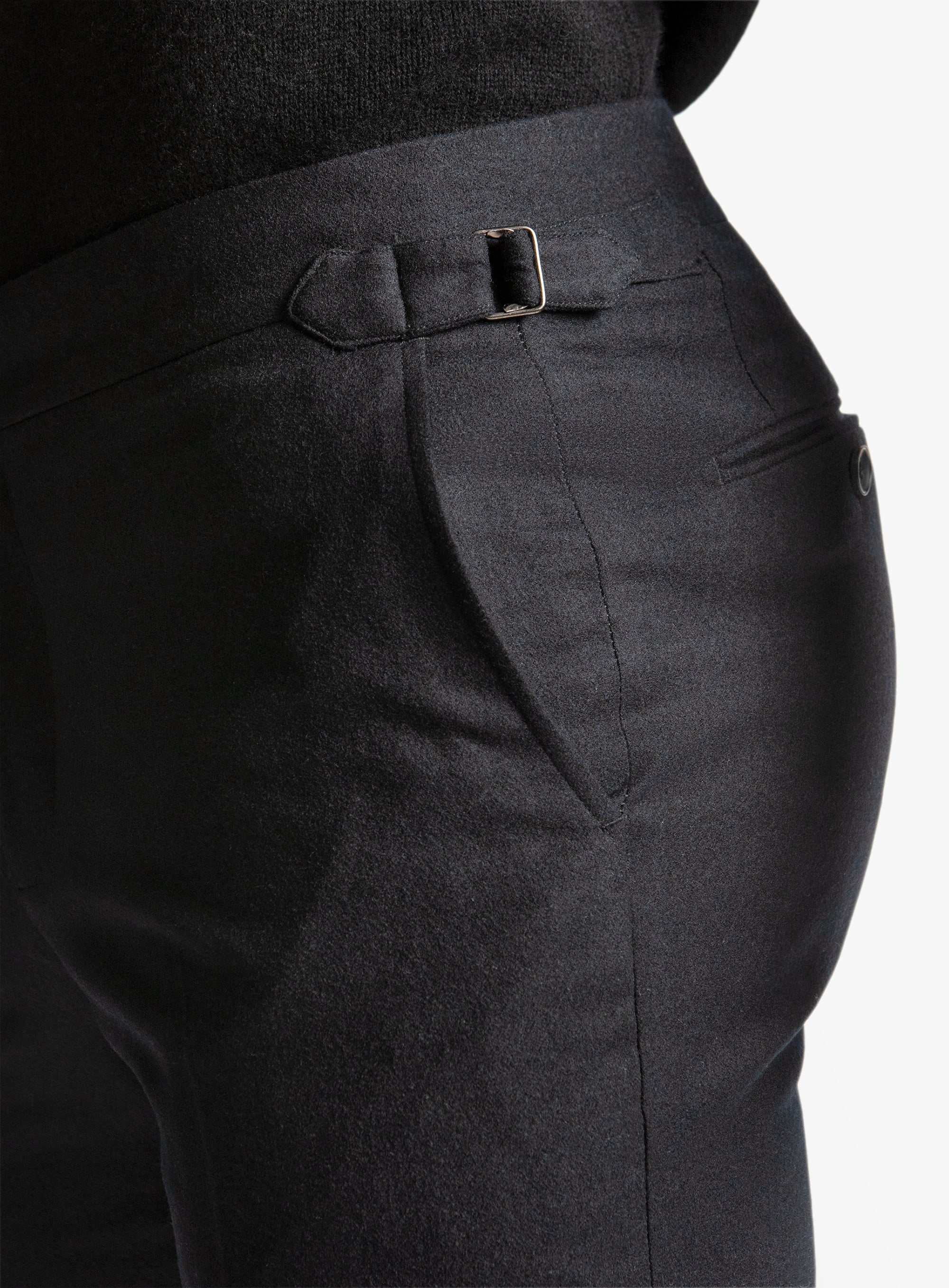 Argenta Flannel Black Trousers