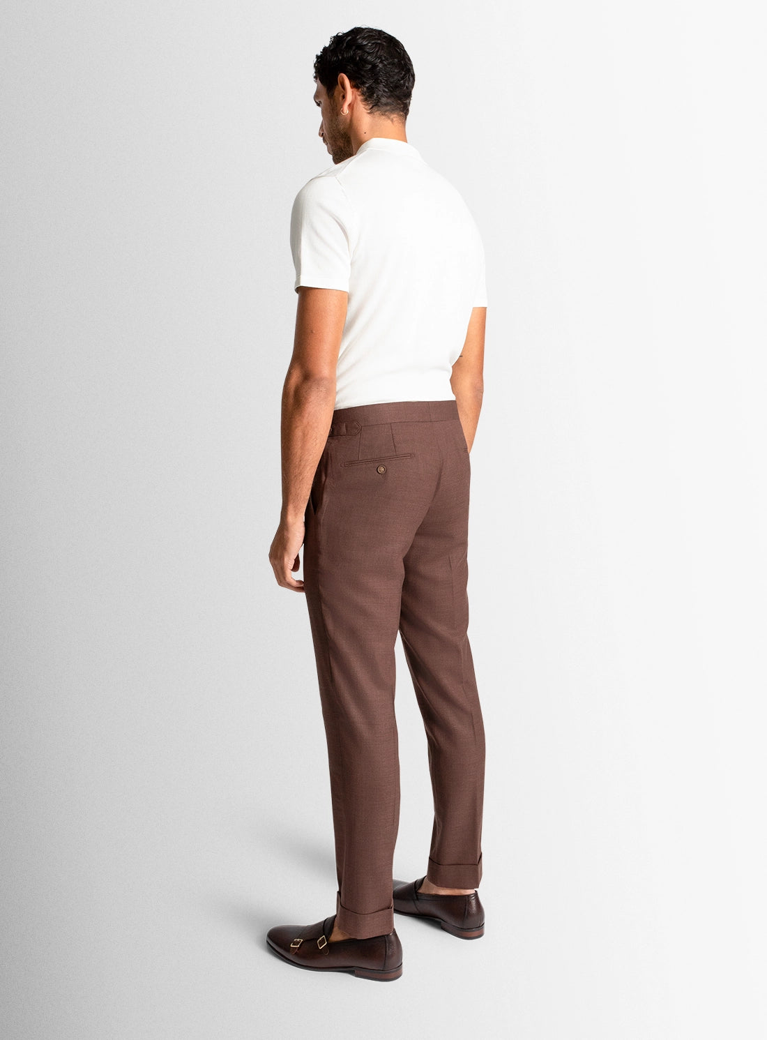Argenta Basketweave Copper Brown Trousers