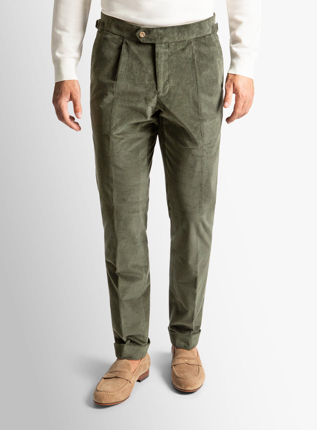 Sienna Corduroy Green Trousers