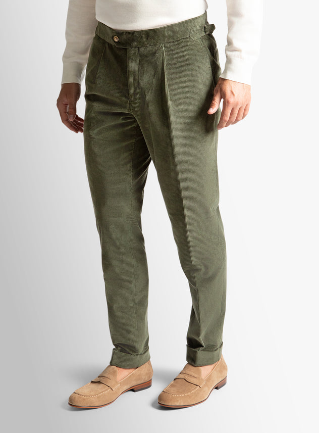 Sienna Corduroy Green Trousers