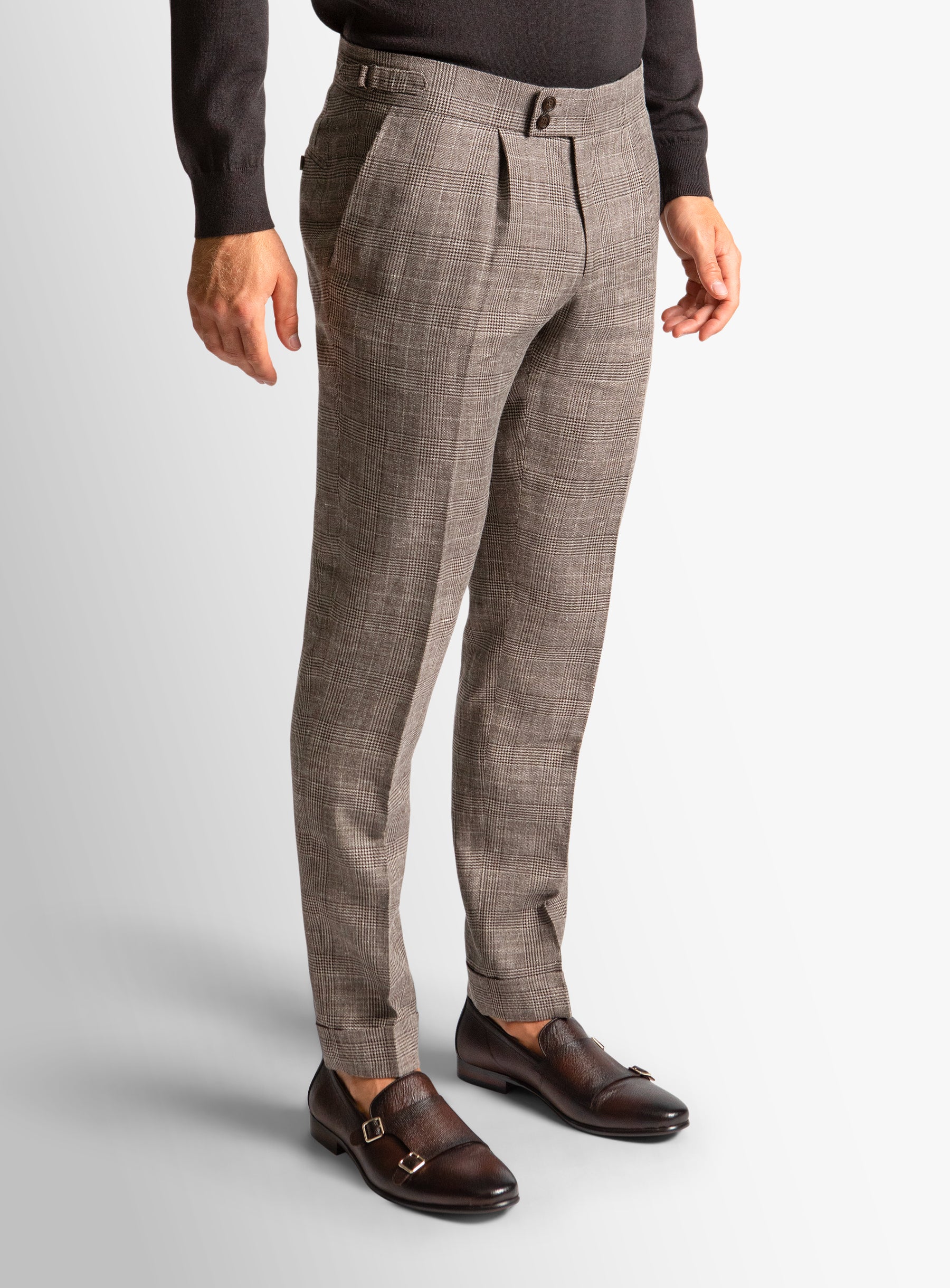 Sienna Plaid Chocolate Trousers