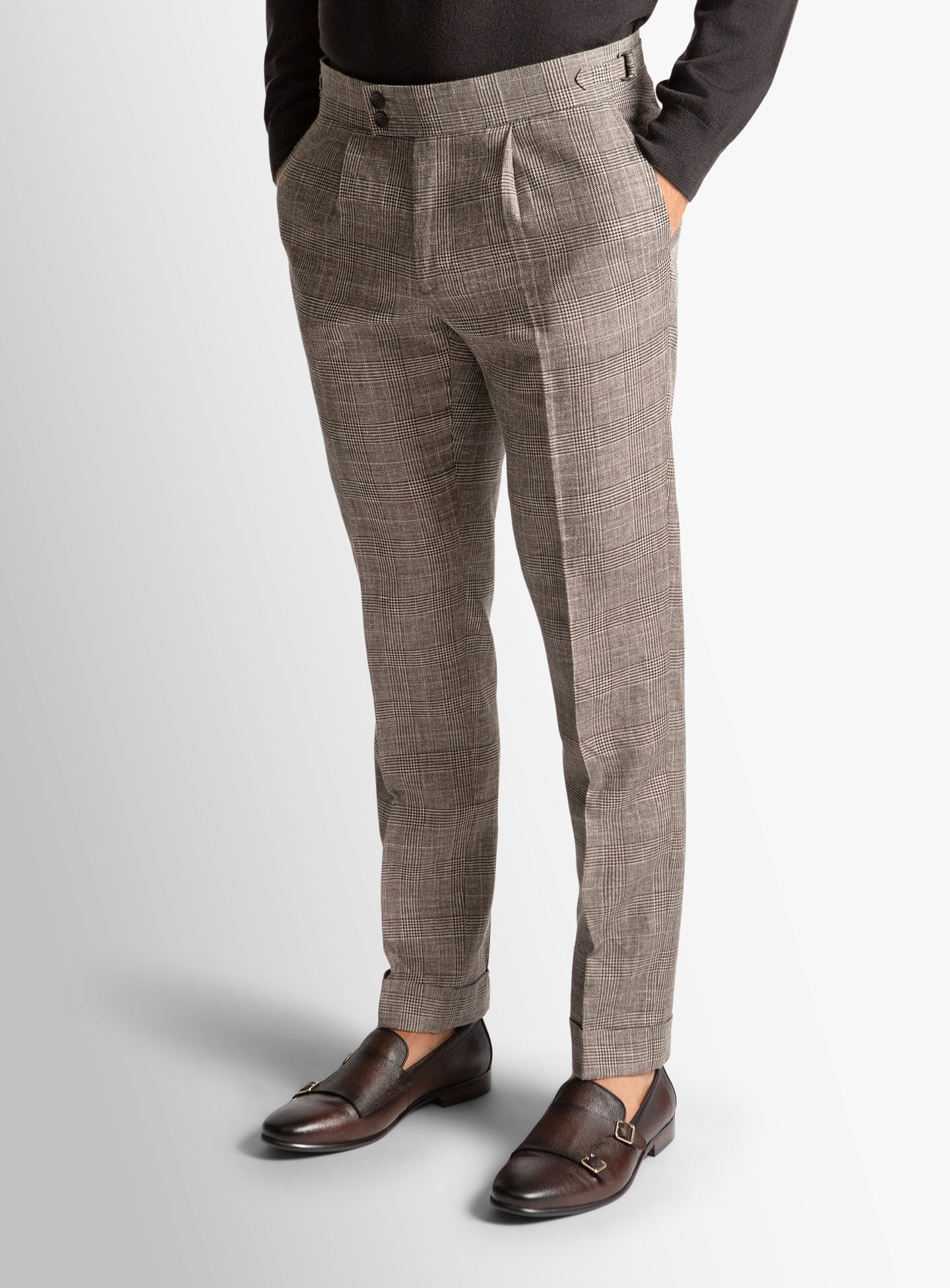 Sienna Plaid Chocolate Trousers