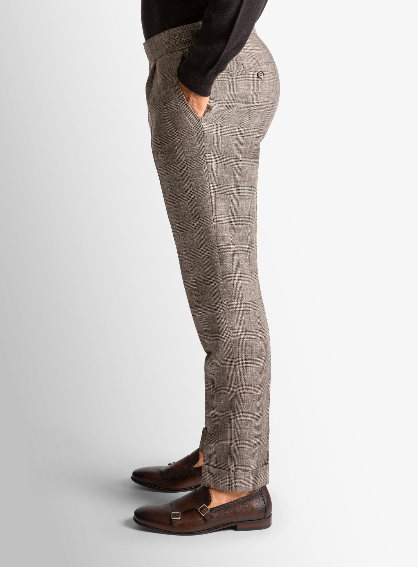 Sienna Plaid Chocolate Trousers
