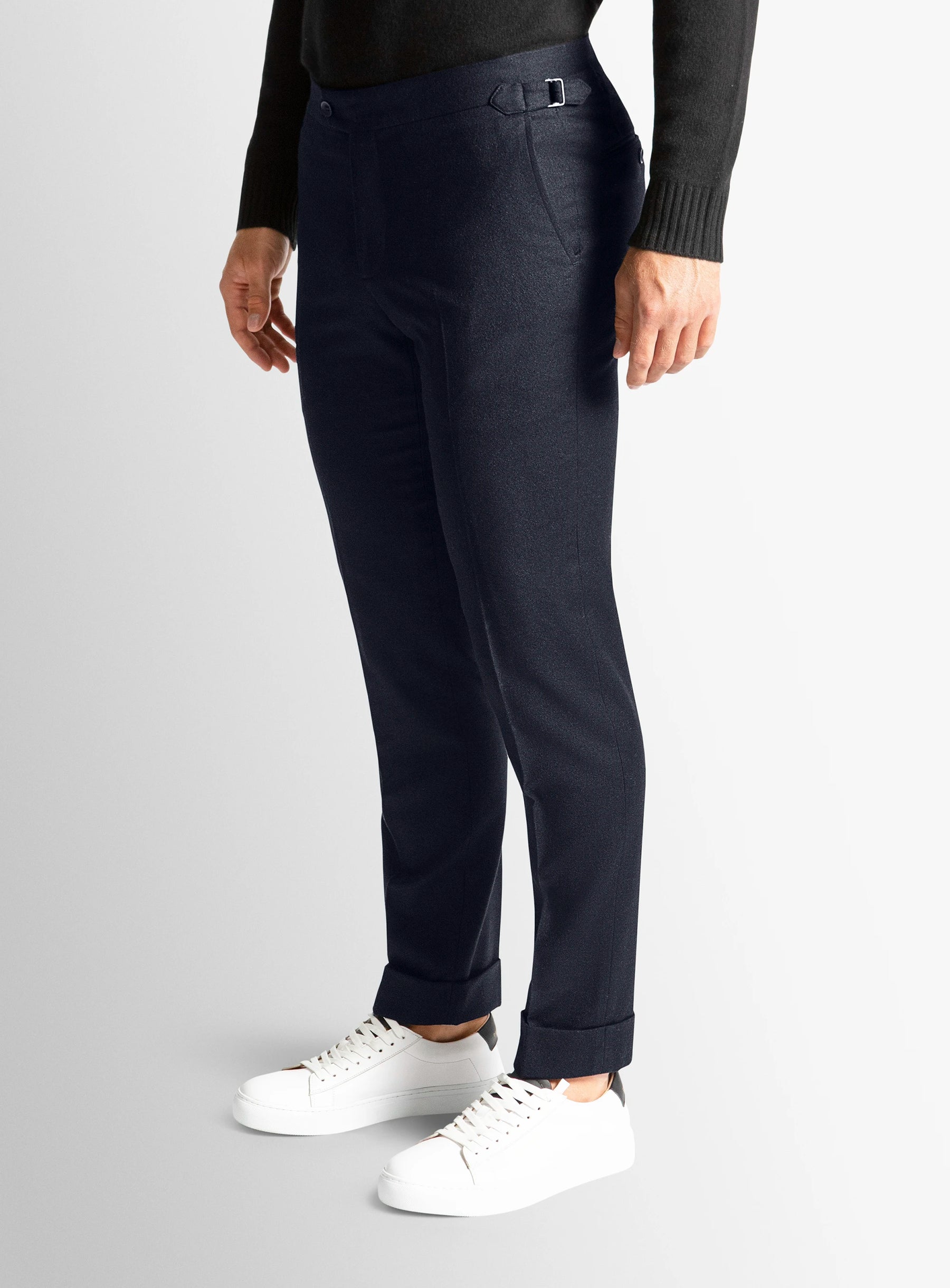 Argenta Flannel Navy Trousers