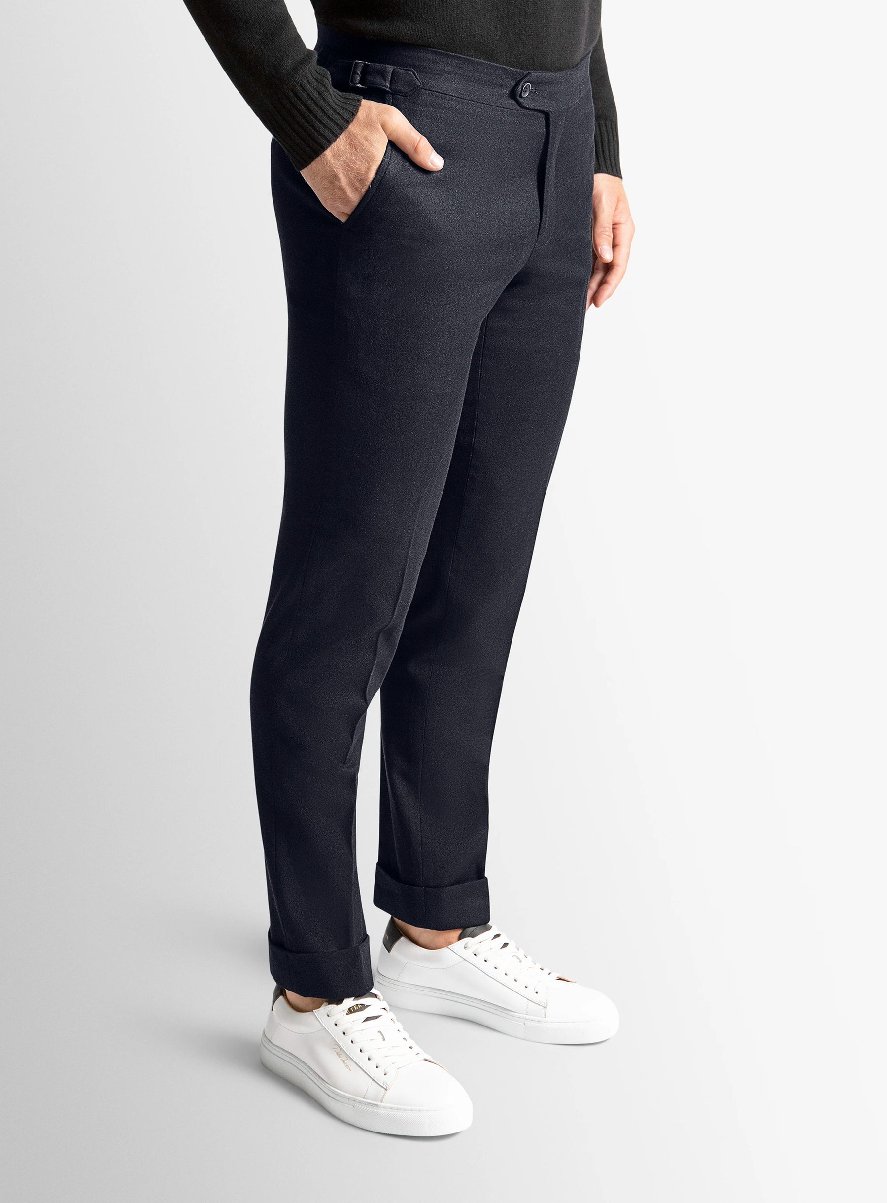 Argenta Flannel Navy Trousers
