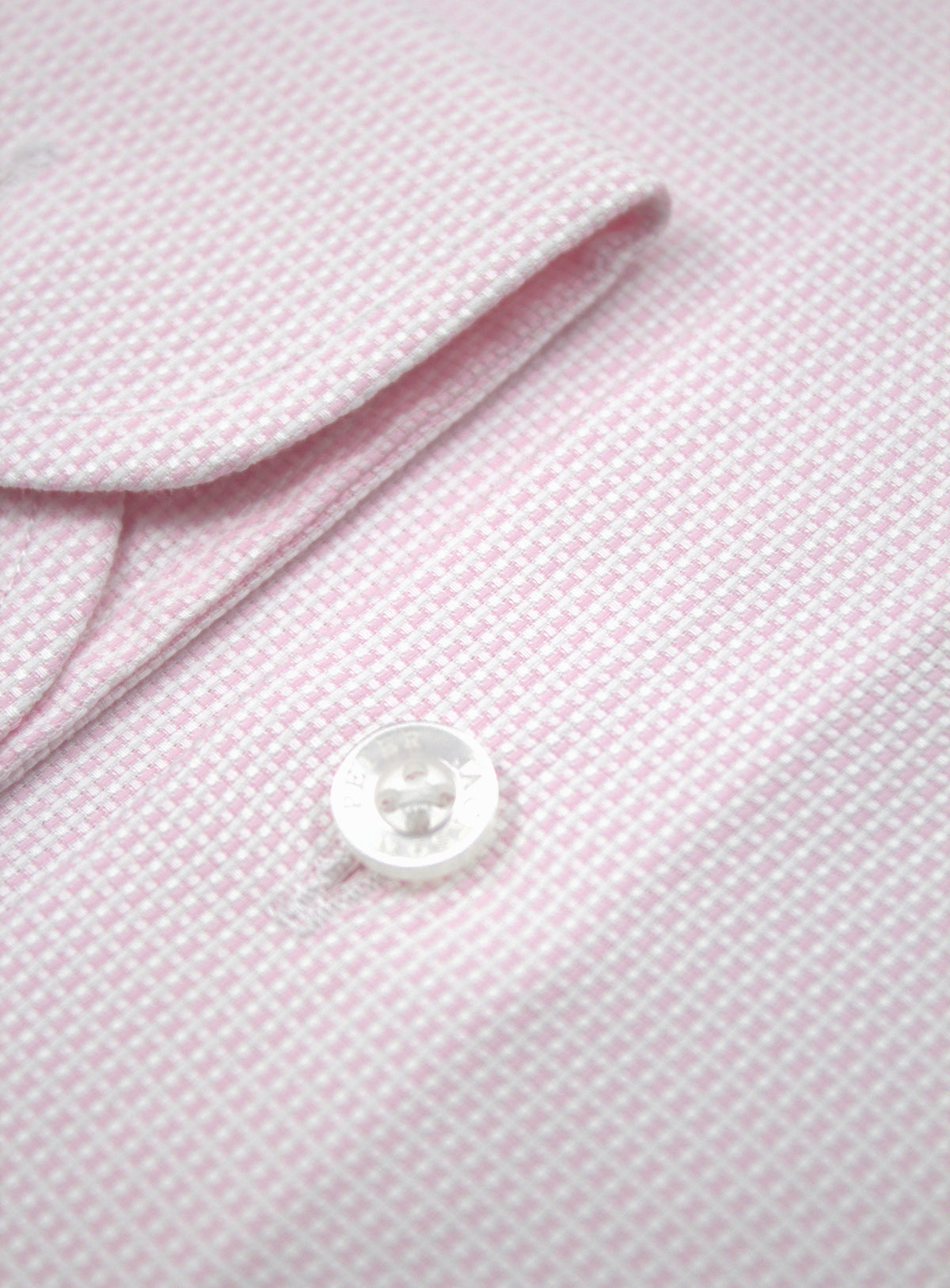 Milan pink and white grid shirt, cuff overlap and sleeve detail