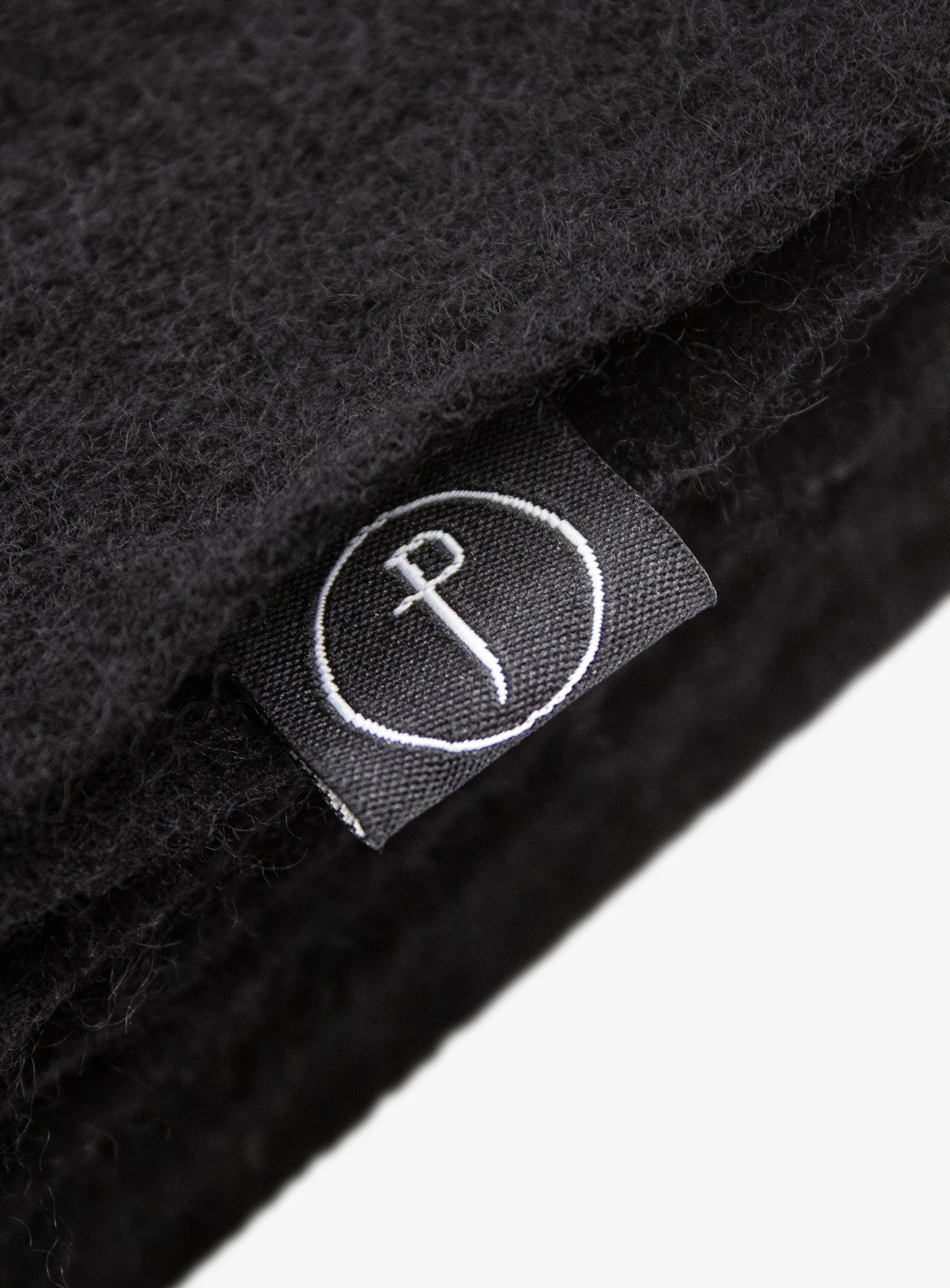 Pure Wool Fringe Black Scarf