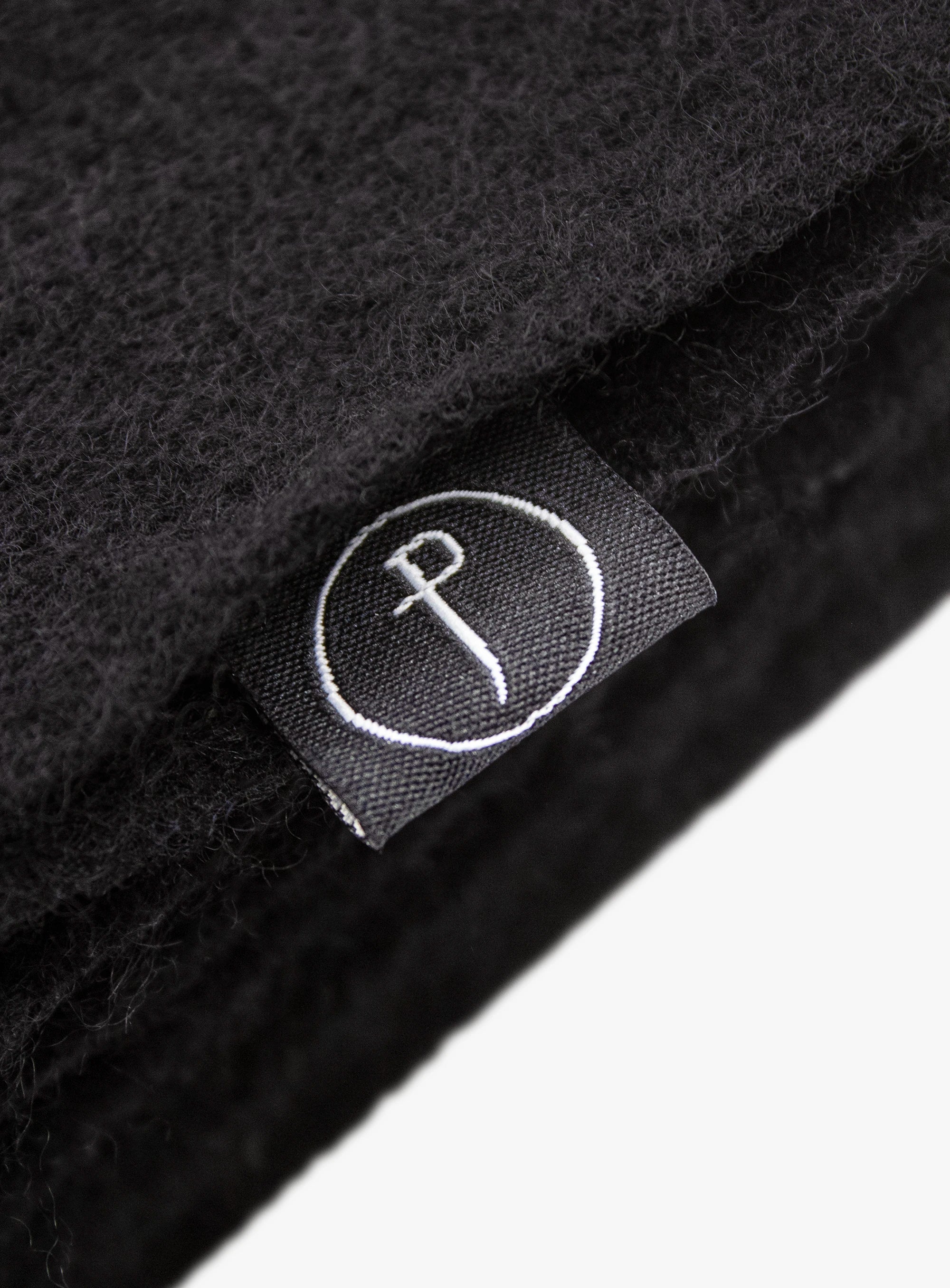 Pure Wool Fringe Black Scarf