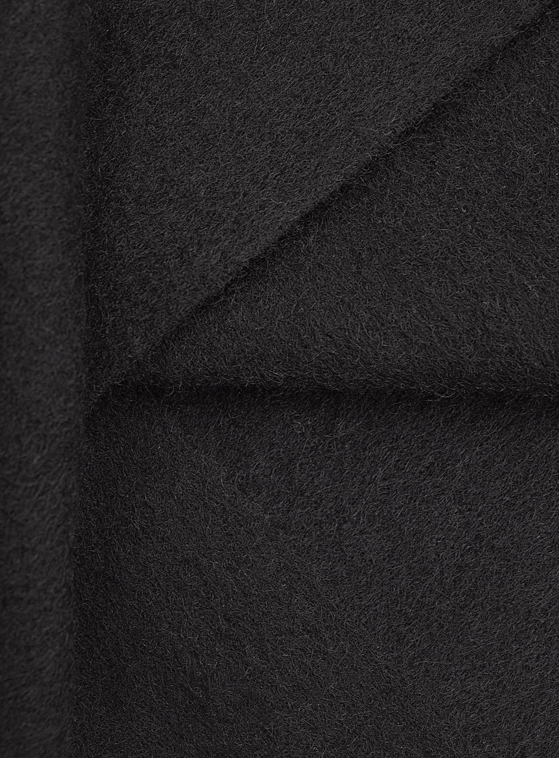 Pure Wool Fringe Black Scarf