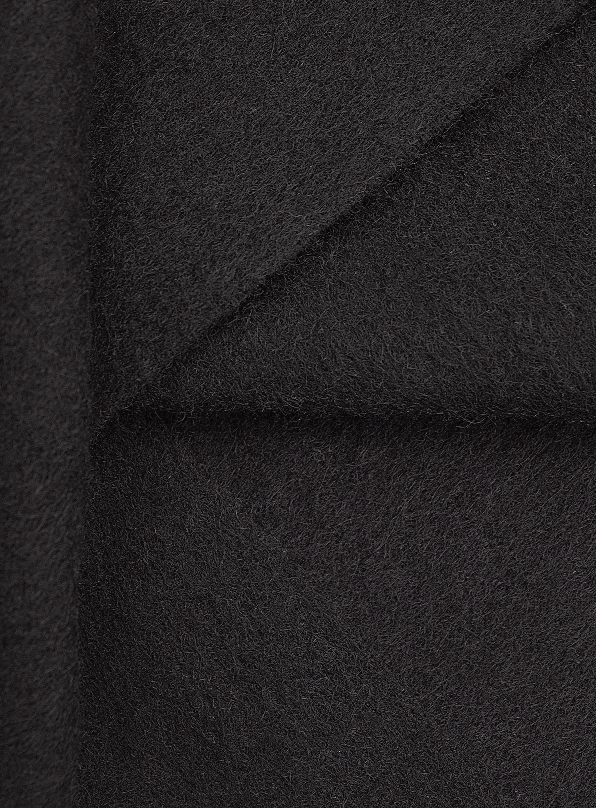 Pure Wool Fringe Black Scarf