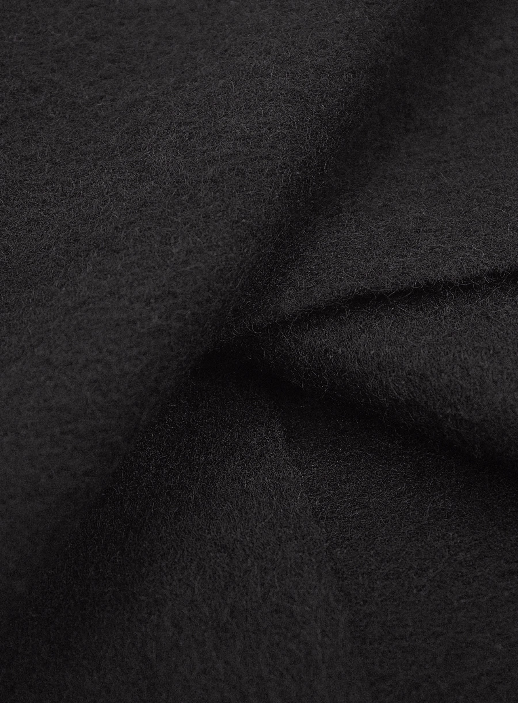 Pure Wool Fringe Black Scarf