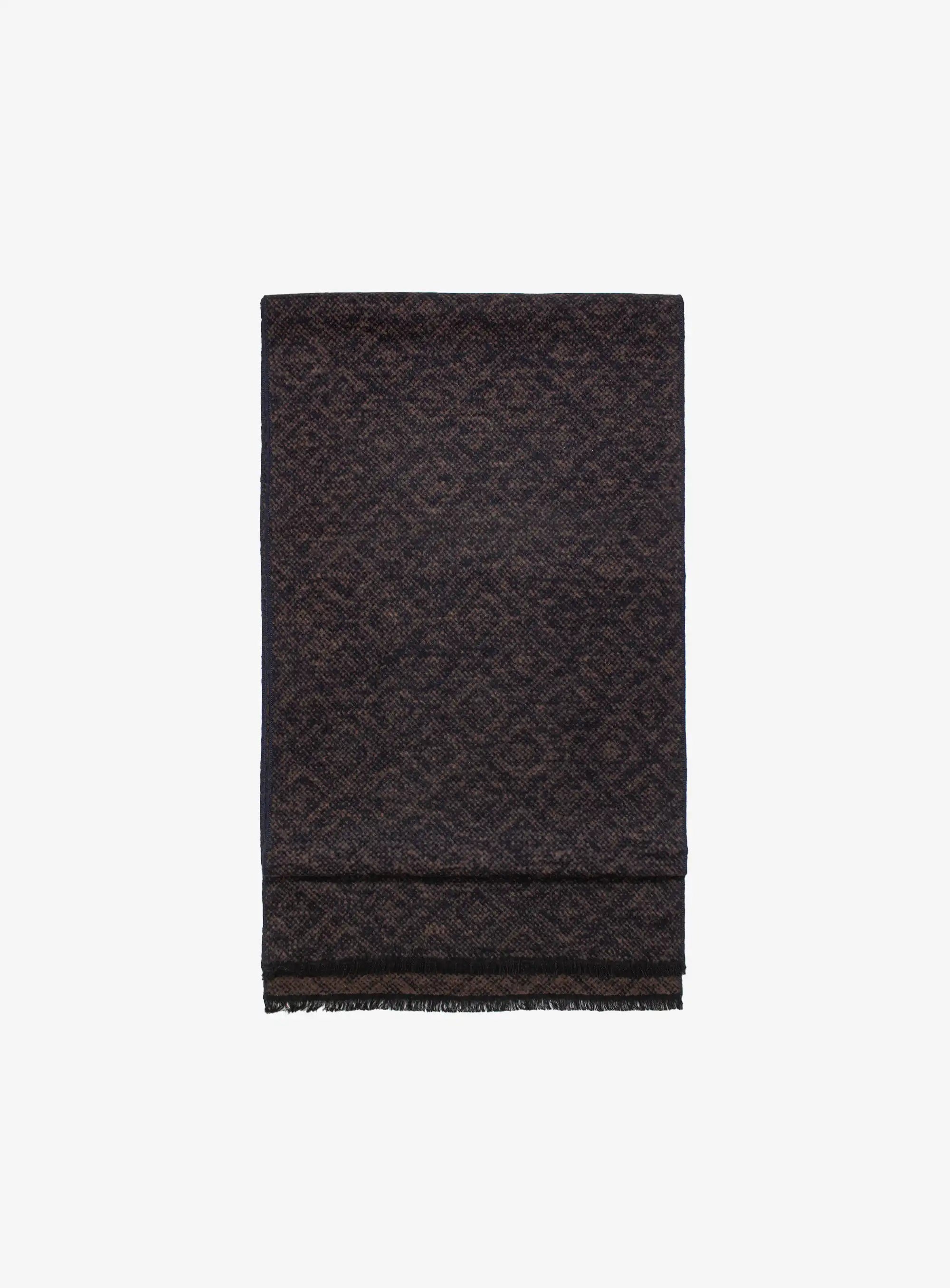 Chocolate/Navy Ikat Silk Scarf