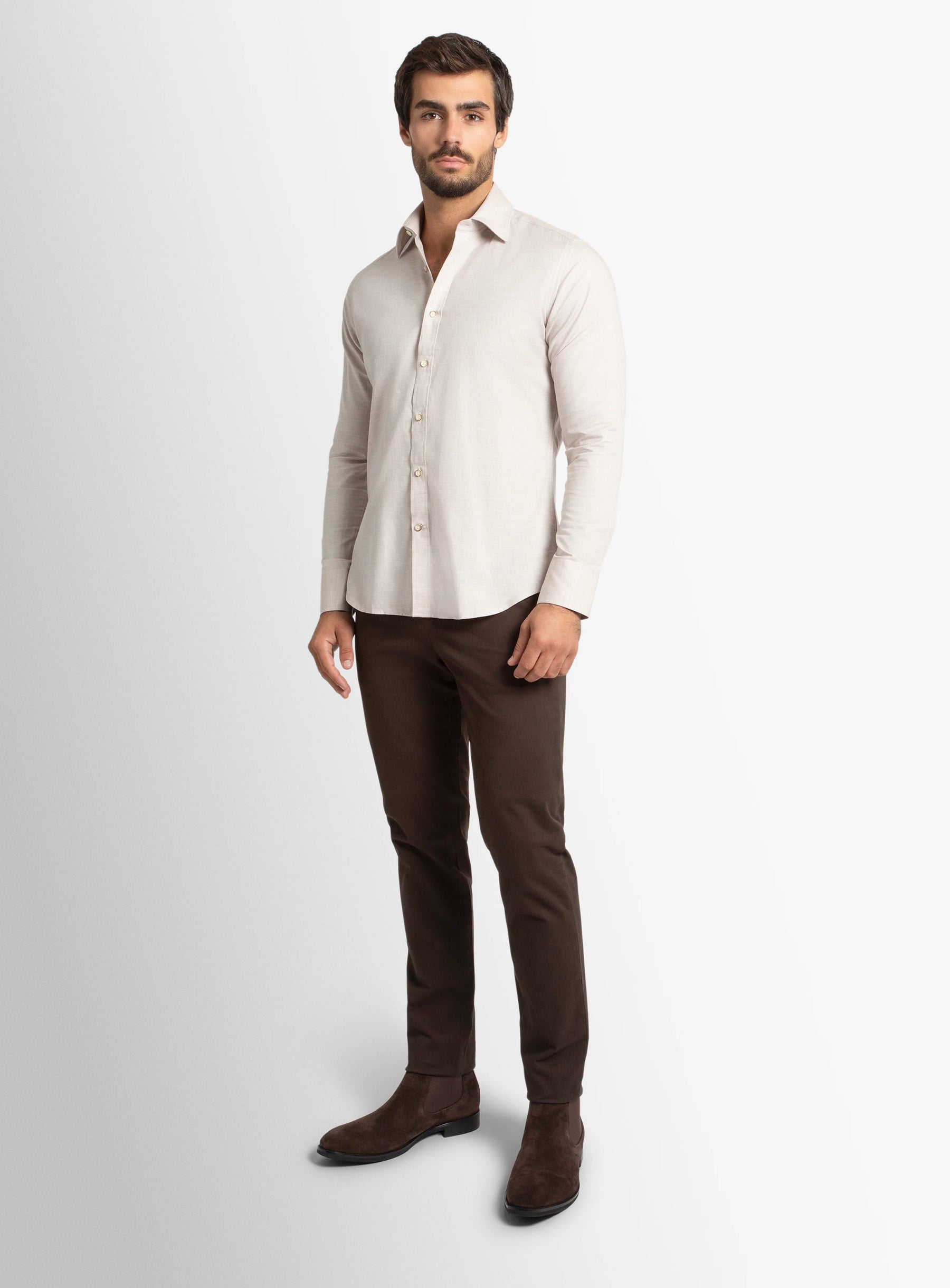 Piero Slim-Fit Cream Shirt