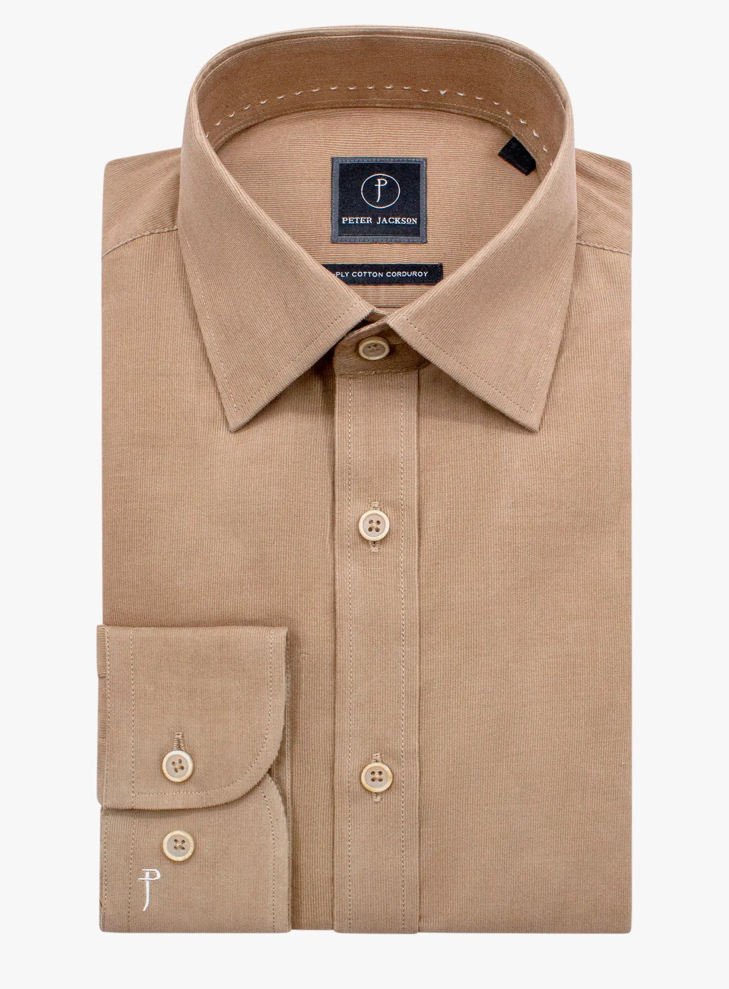 Piercarlo BabyCord Camel Shirt
