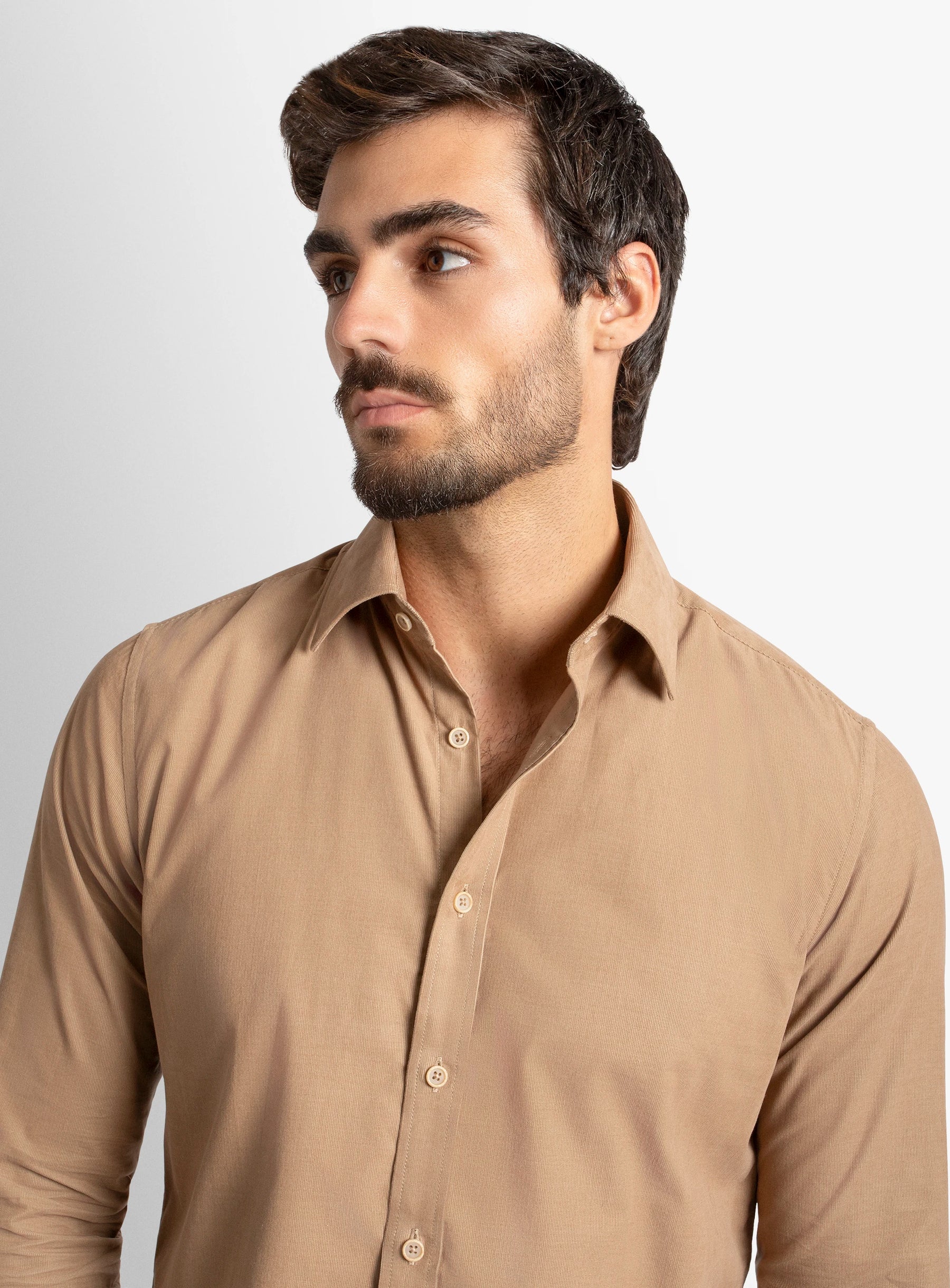 Piercarlo BabyCord Camel Shirt