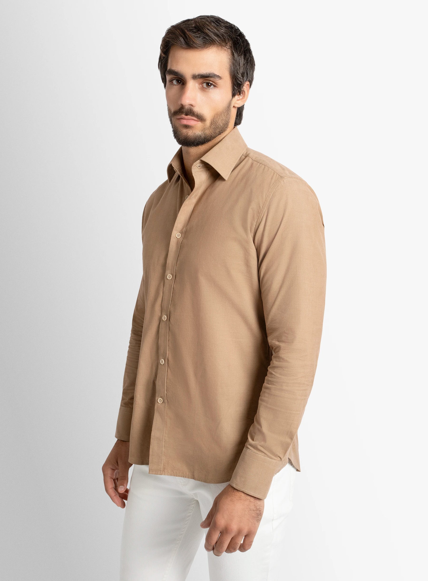 Piercarlo BabyCord Camel Shirt