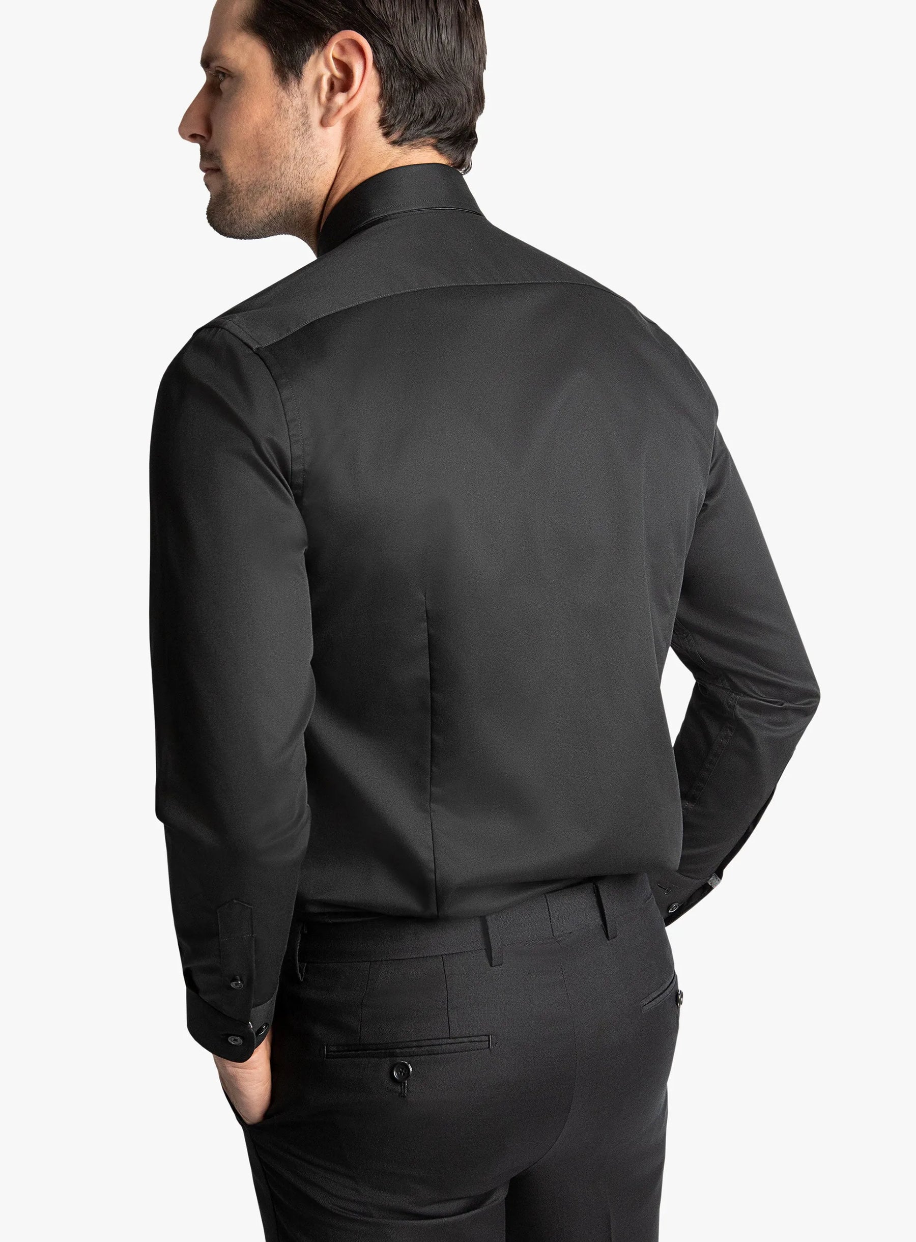 Roccia Twill Slim Fit Black Shirt