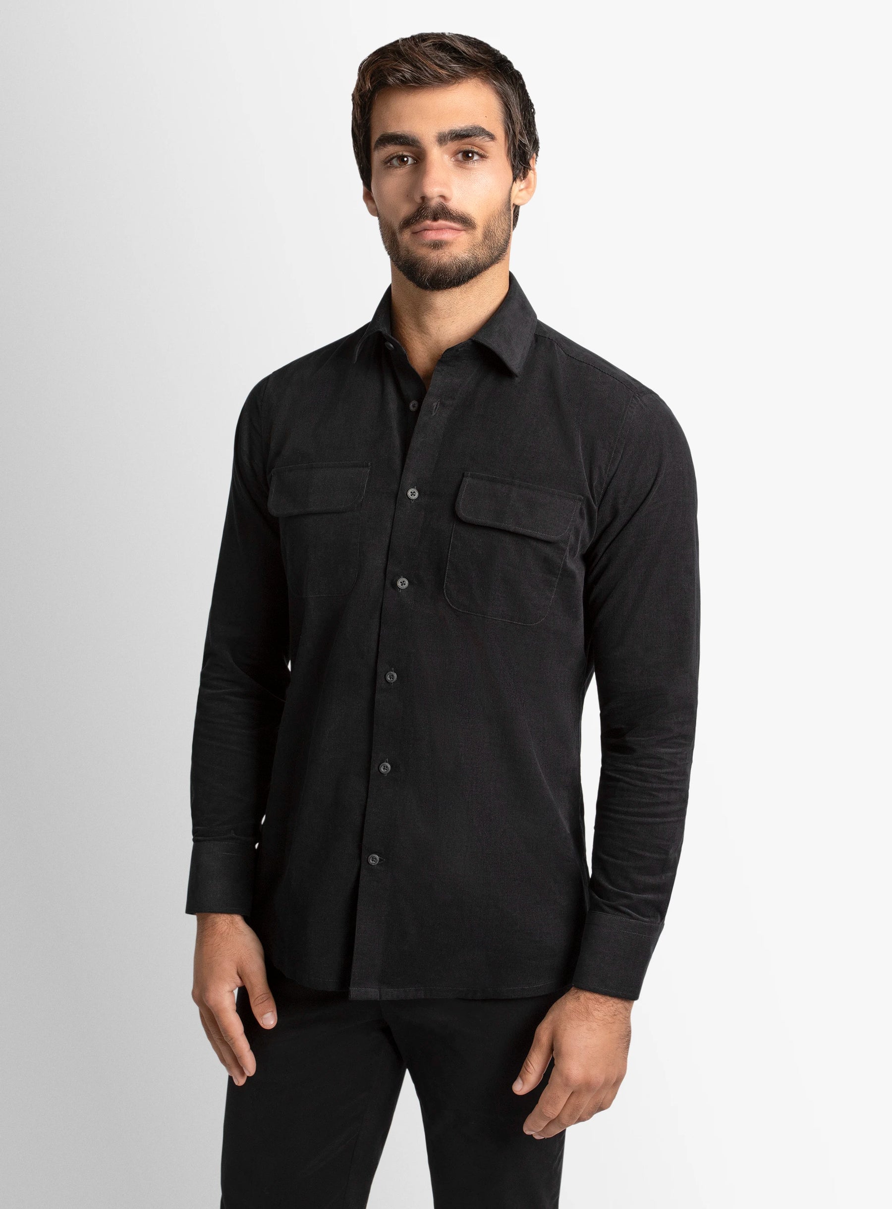 Piercarlo BabyCord Black Shirt