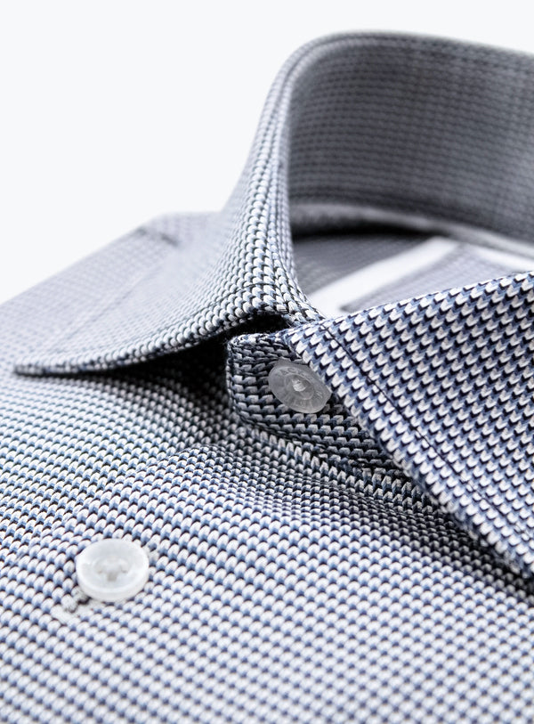 Milan Jacquard Black White Shirt