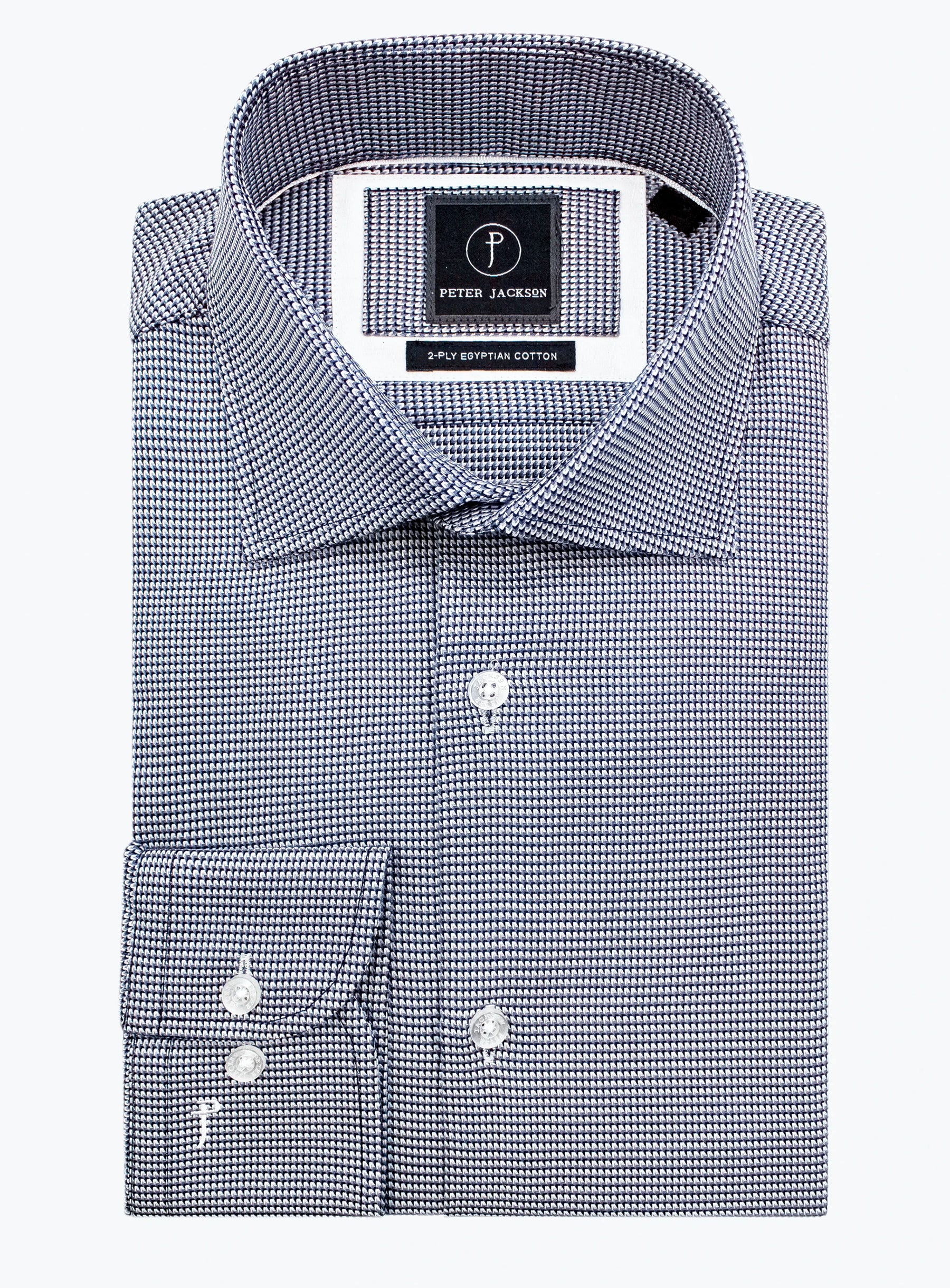 Milan Jacquard Black White Shirt
