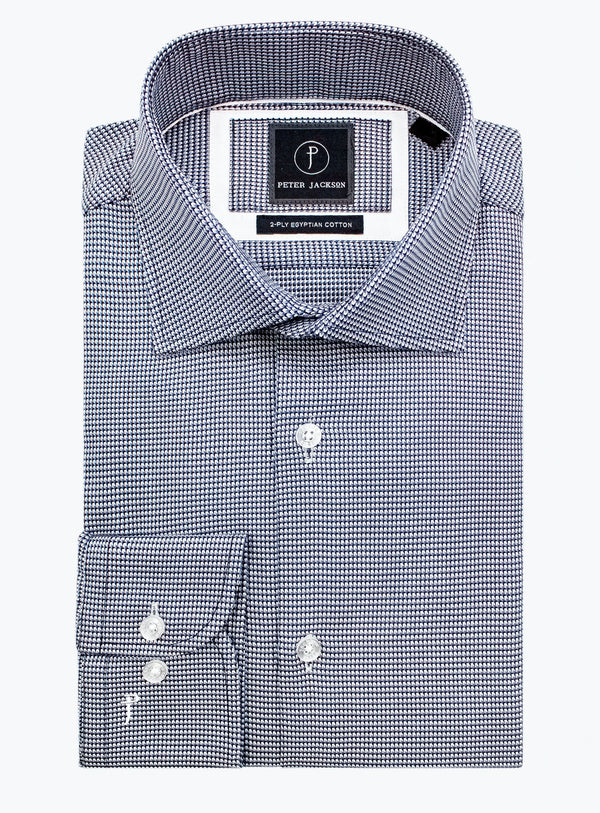 Milan Jacquard Black White Shirt