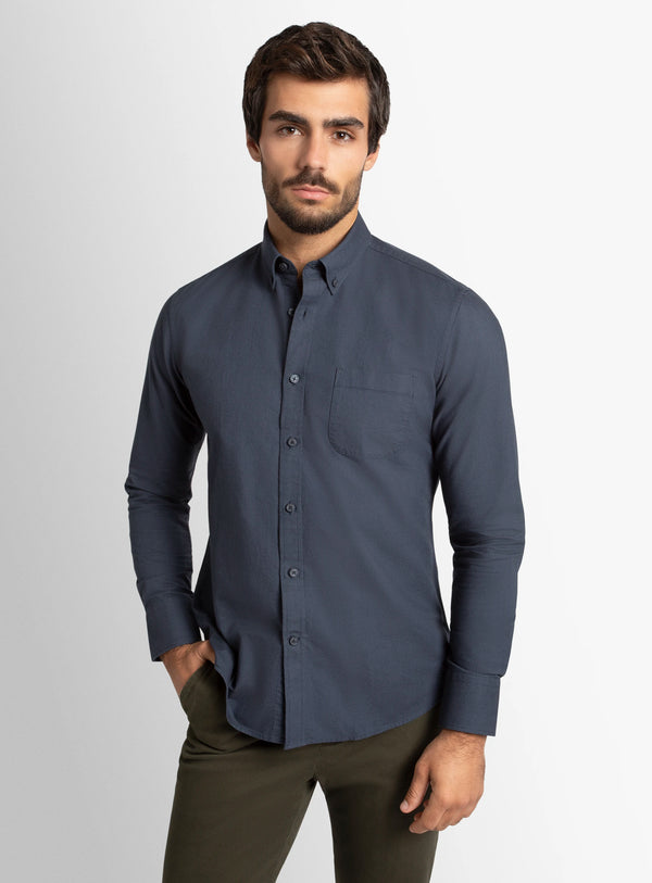 Paolo Slim Fit Oxford Indigo Shirt