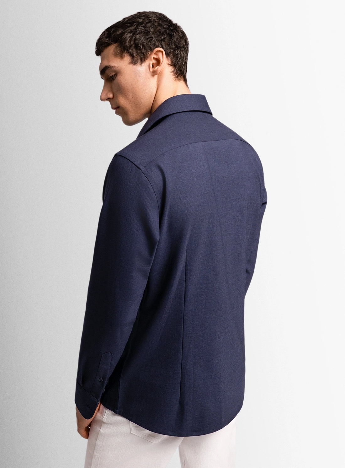 Piero Wool Twill Navy Shirt