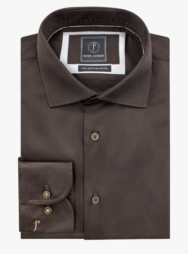 Rivioli Brown Slim Fit Shirt