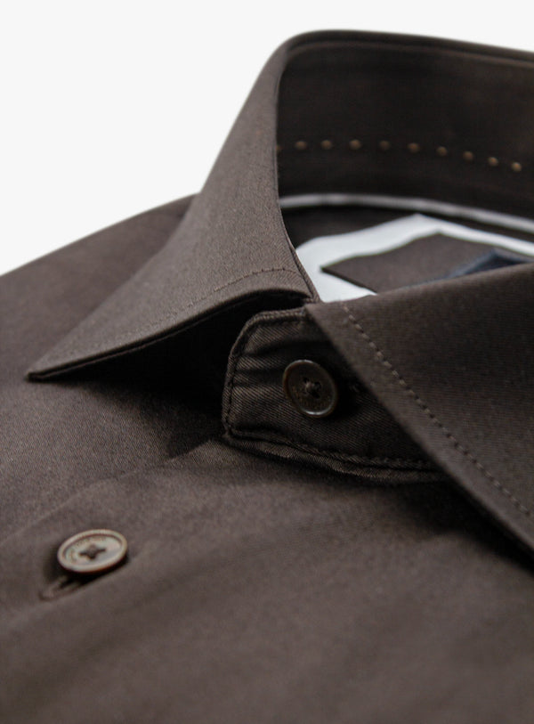 Rivioli Brown Slim Fit Shirt