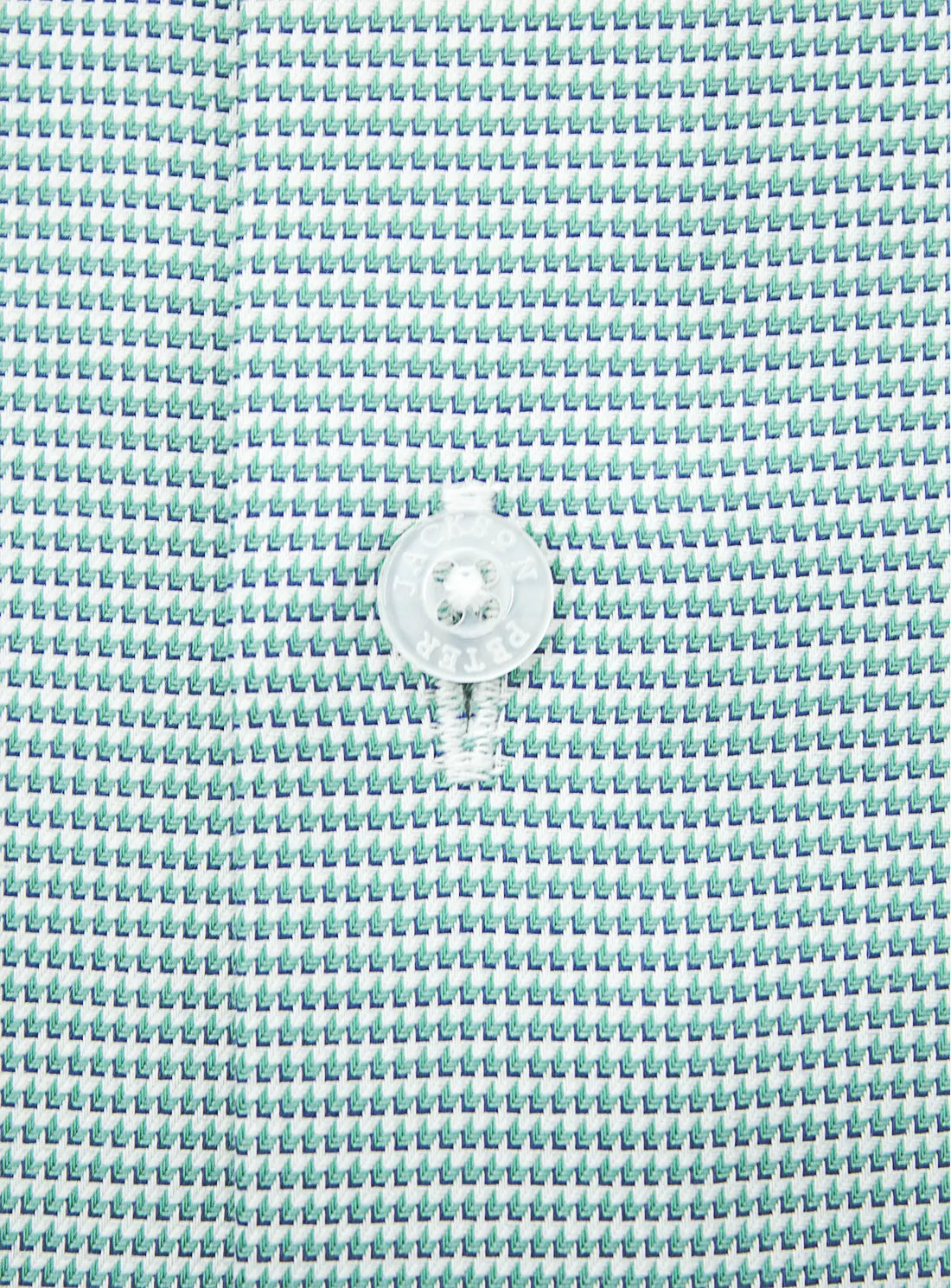 Green dress shirt with a Peter Jackson label on a white background