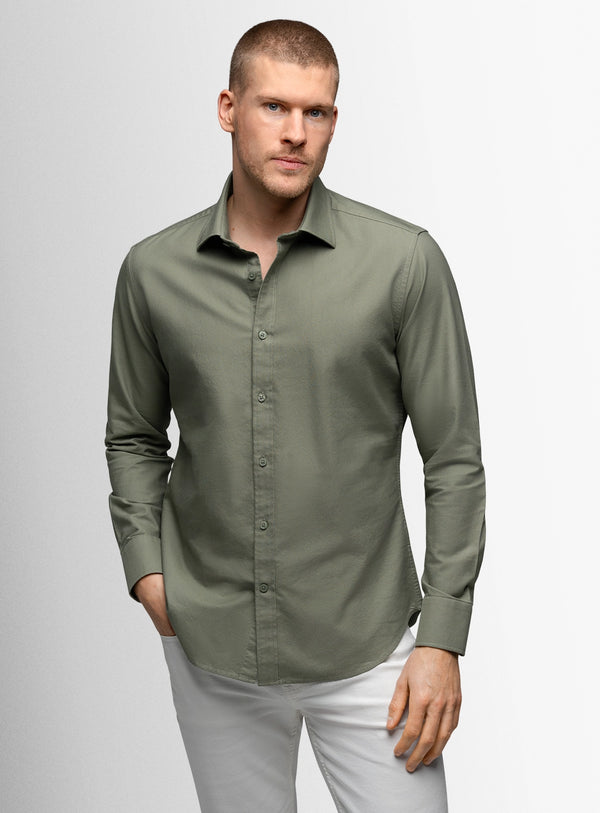 Piero Slim Fit Sage Green Shirt