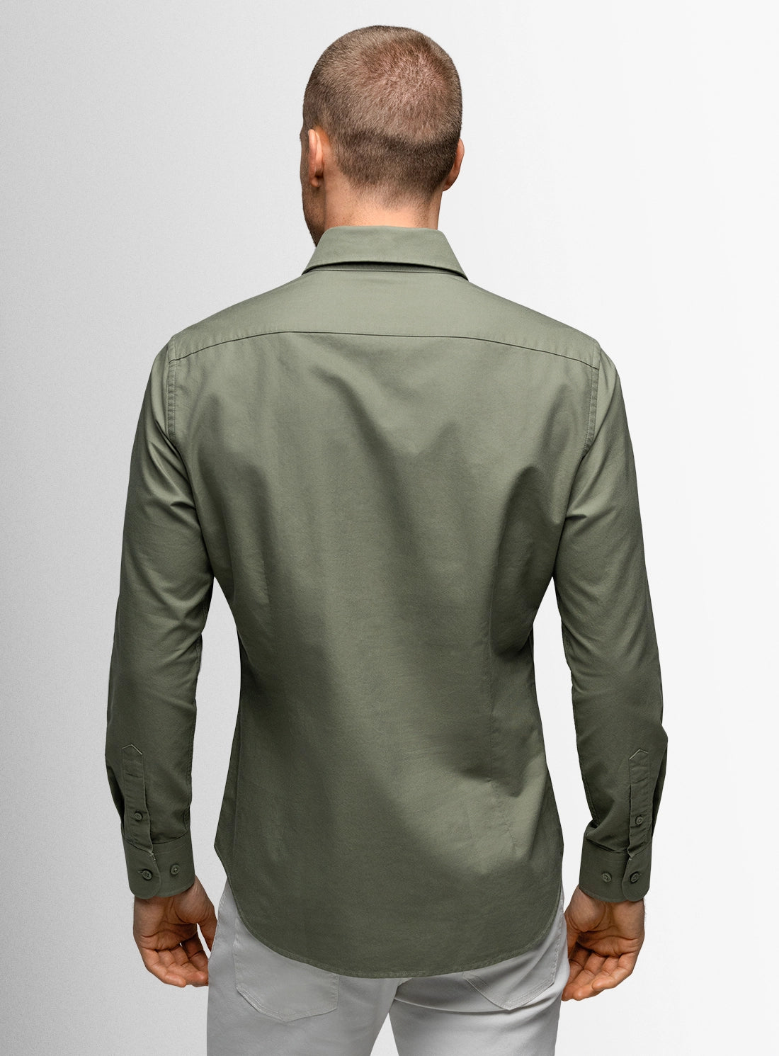 Piero Slim Fit Sage Green Shirt