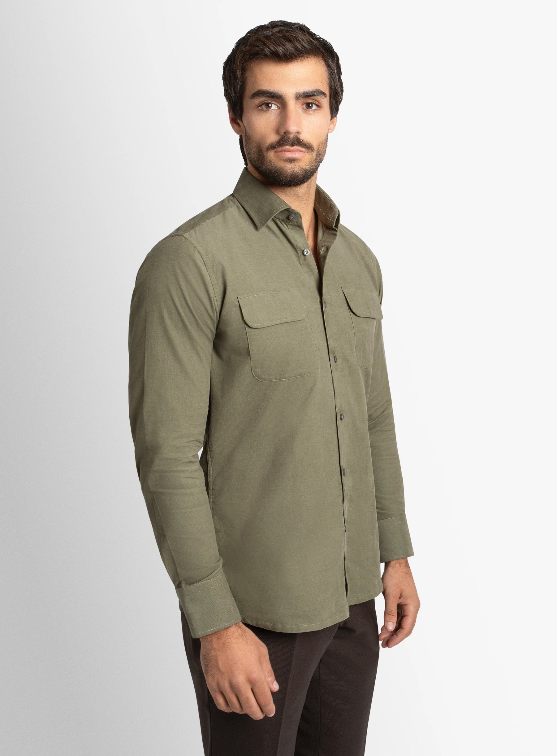 Piercarlo BabyCord Sage Shirt
