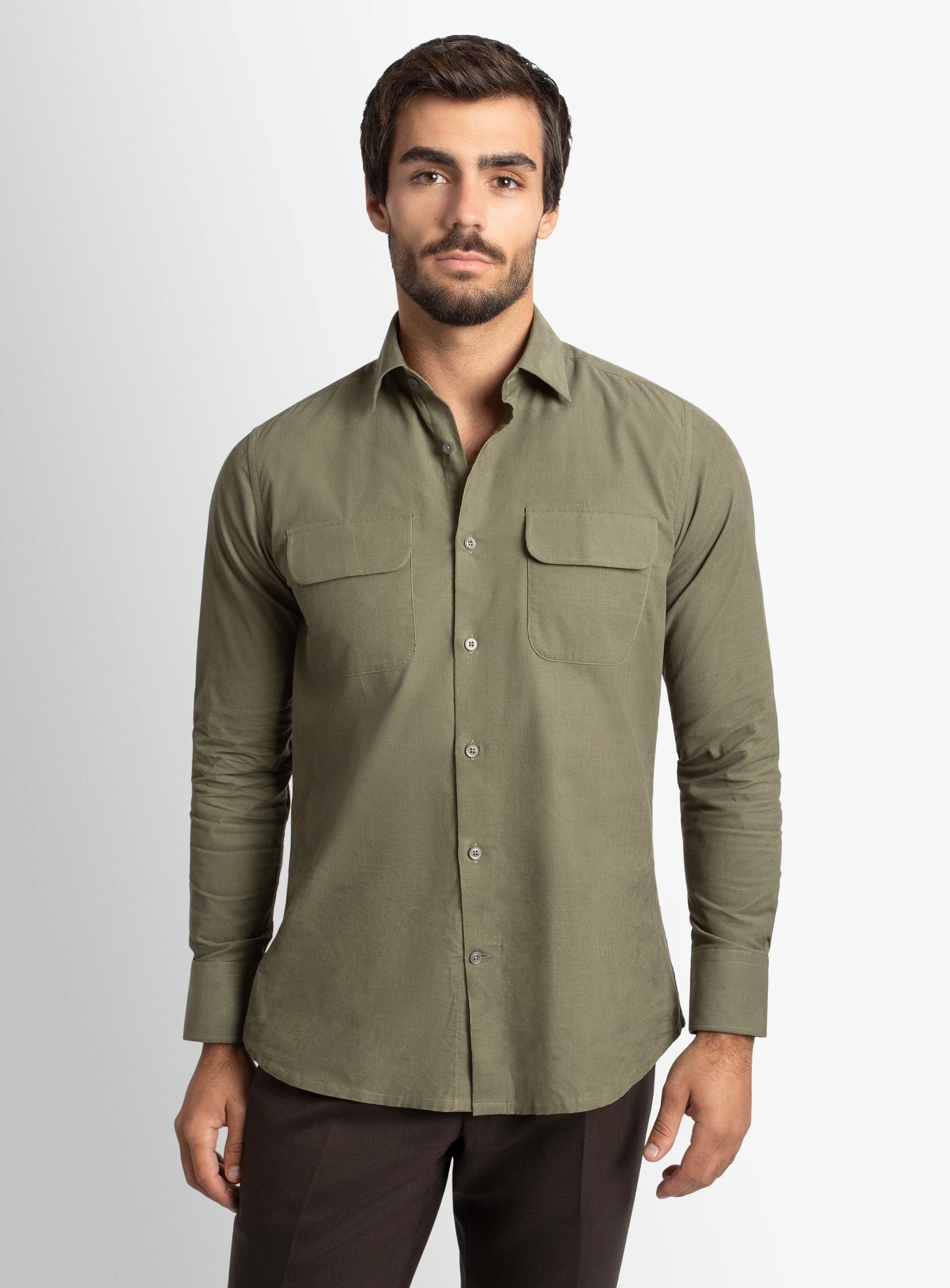 Piercarlo BabyCord Sage Shirt
