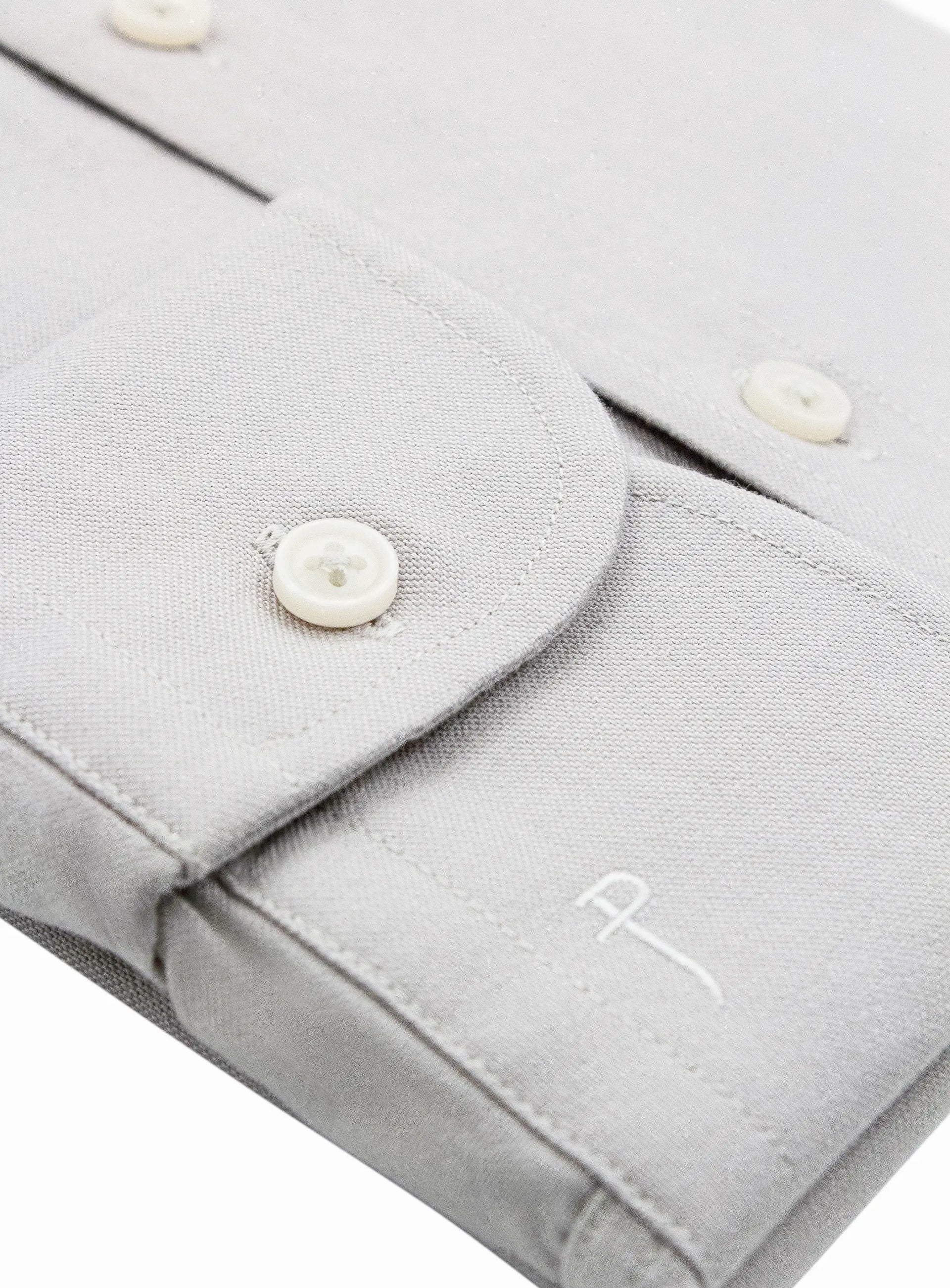 Paolo Slim Fit Oxford Silver Shirt
