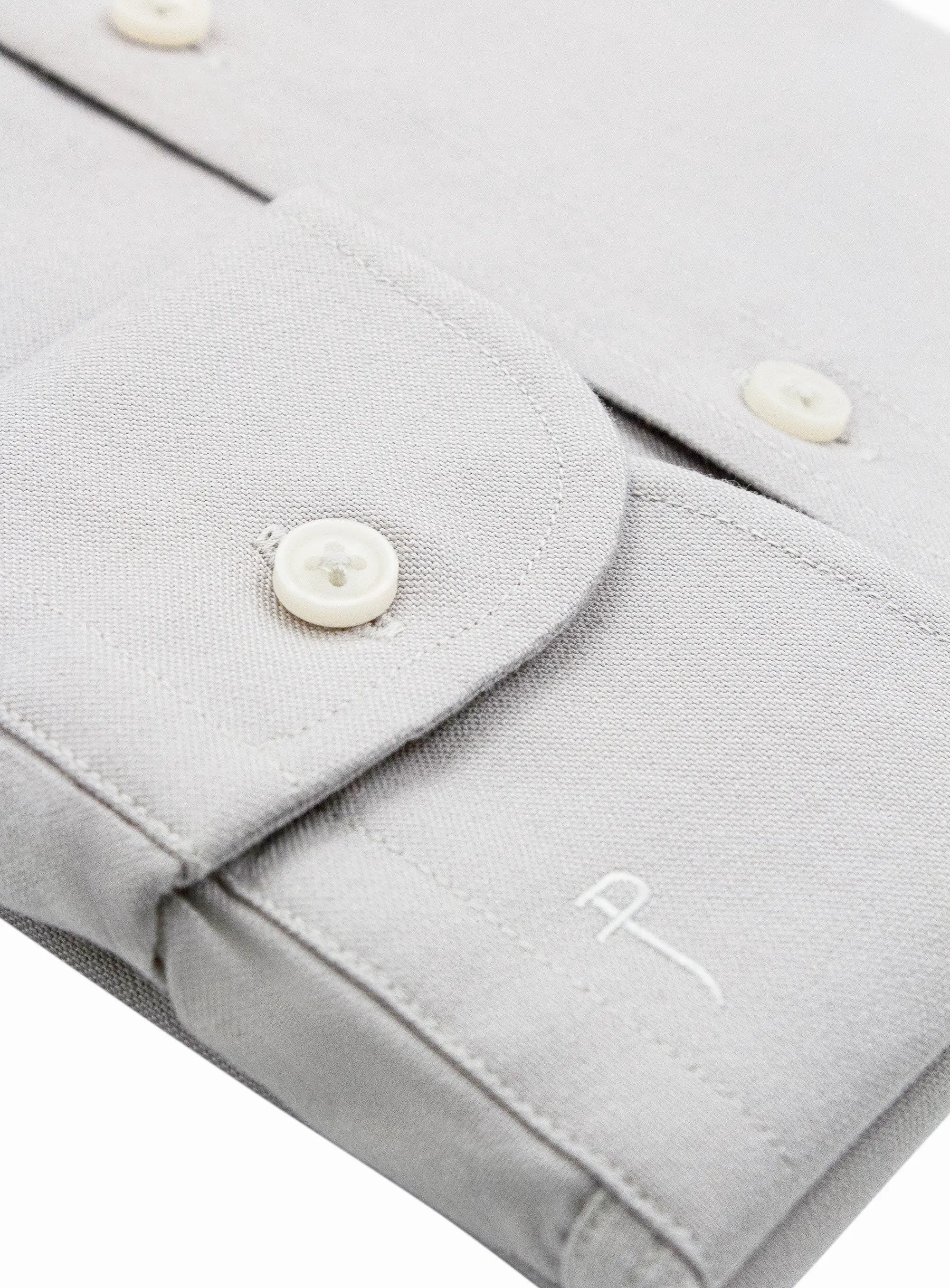 Paolo Slim Fit Oxford Silver Shirt