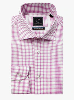 Milan Mini-Check Pink Shirt