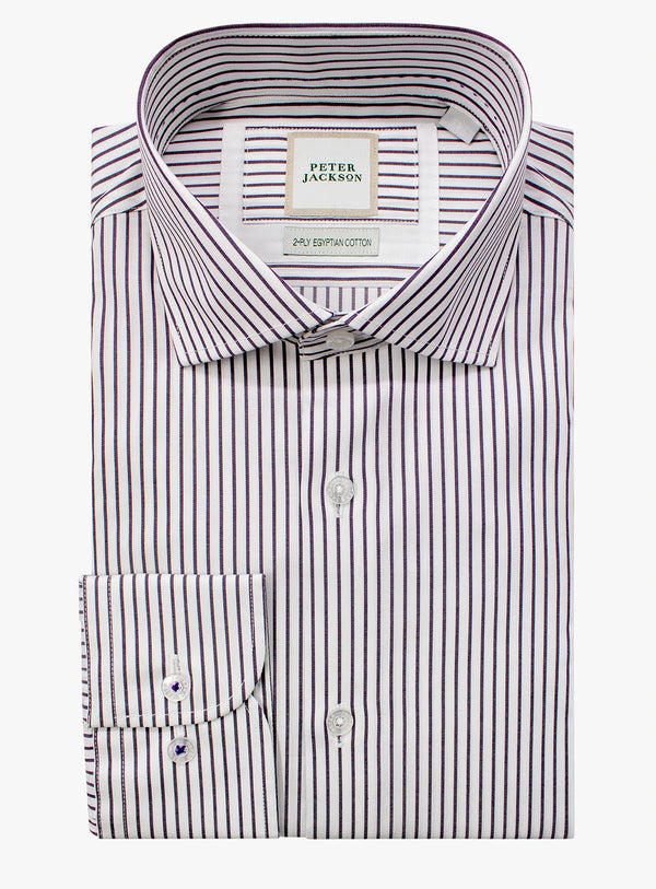 Striped dress shirt with Peter Jackson label on a white background