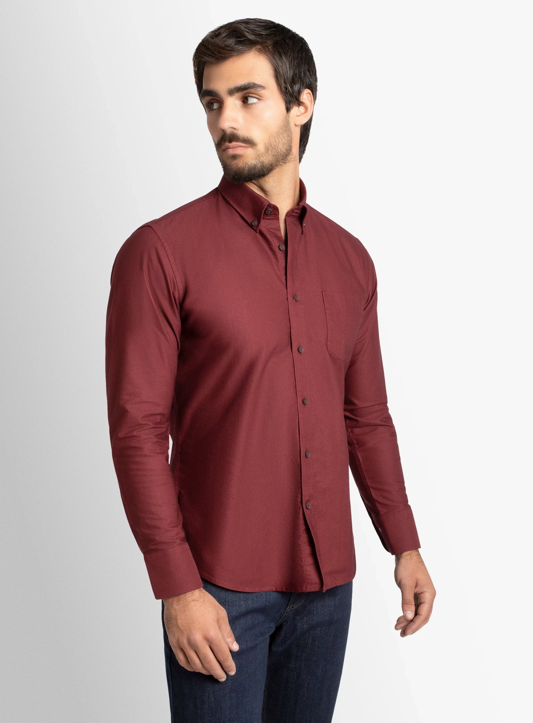 Paolo Slim Fit Oxford Mulberry Shirt