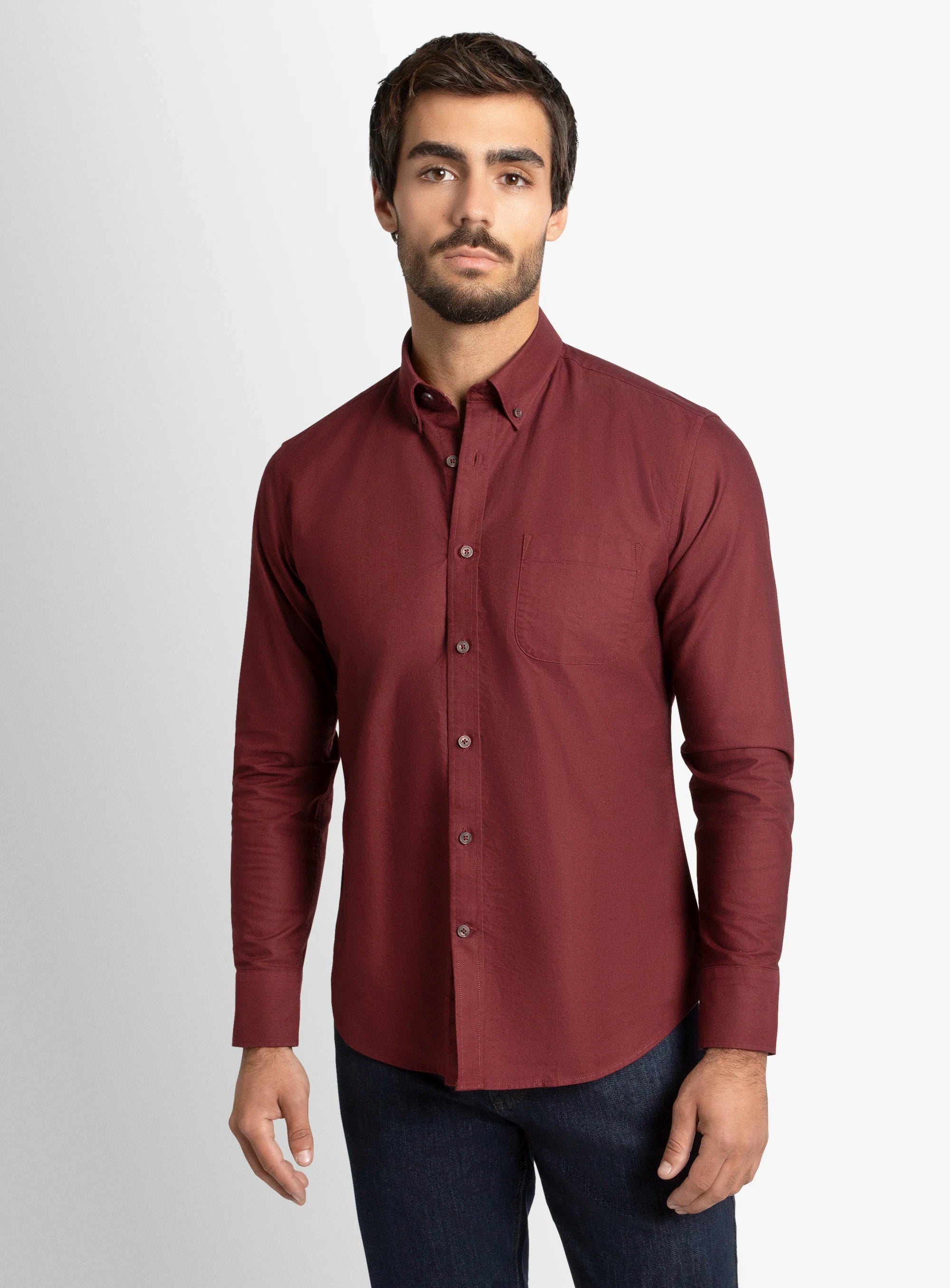 Paolo Slim Fit Oxford Mulberry Shirt