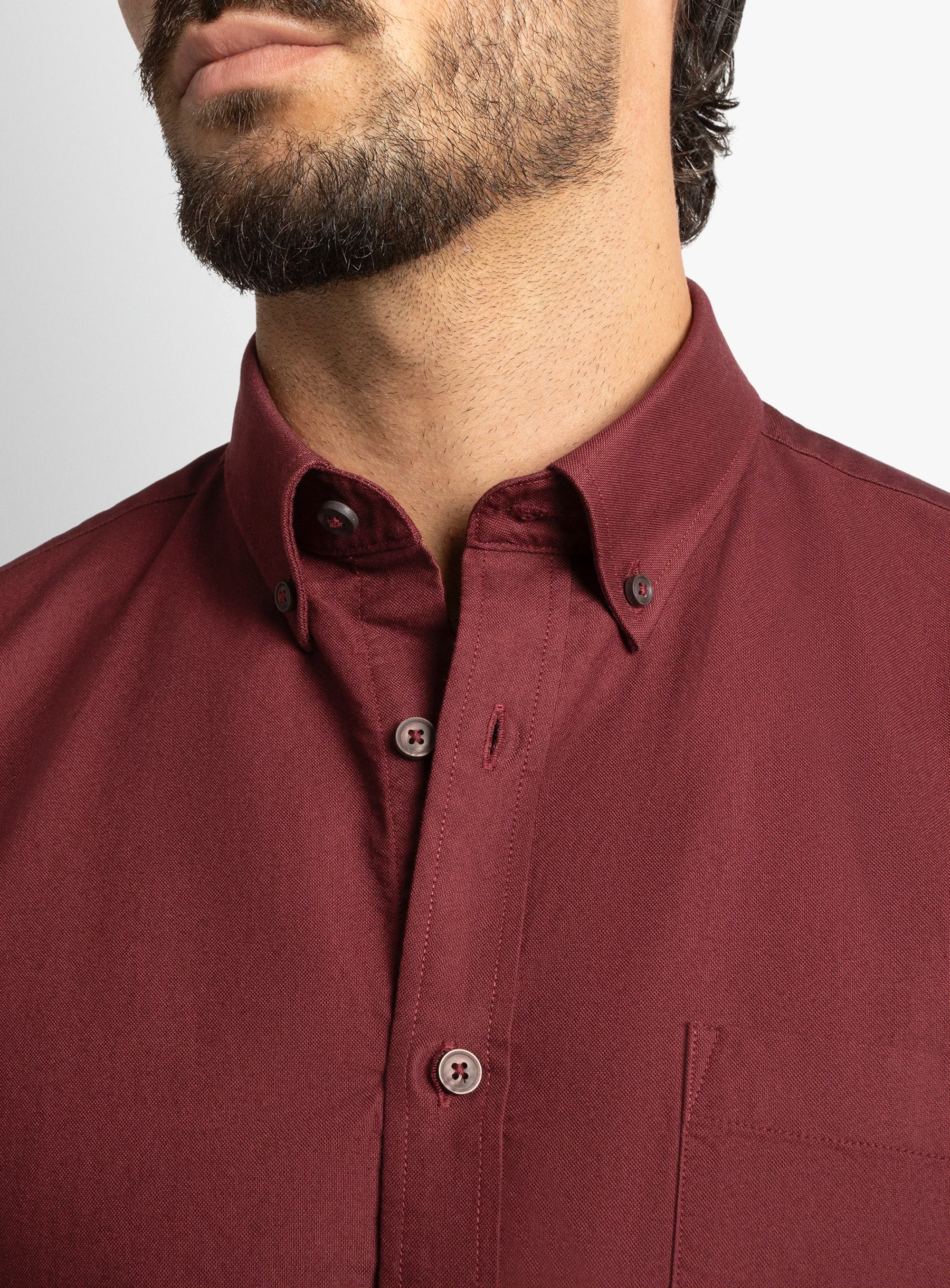 Paolo Slim Fit Oxford Mulberry Shirt