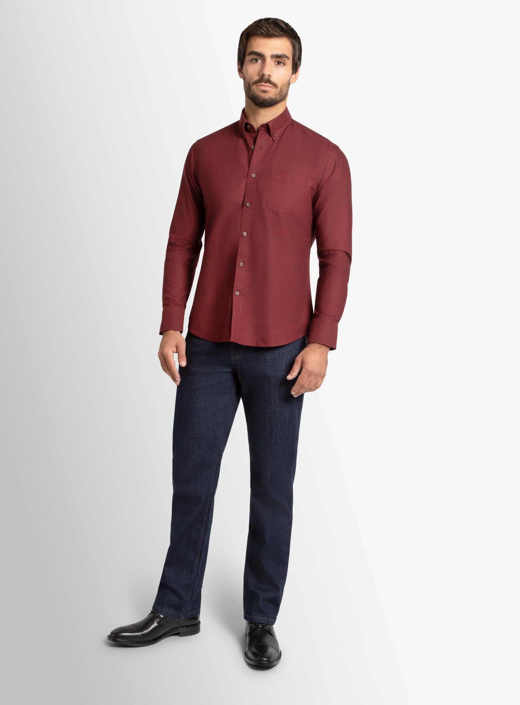 Paolo Slim Fit Oxford Mulberry Shirt